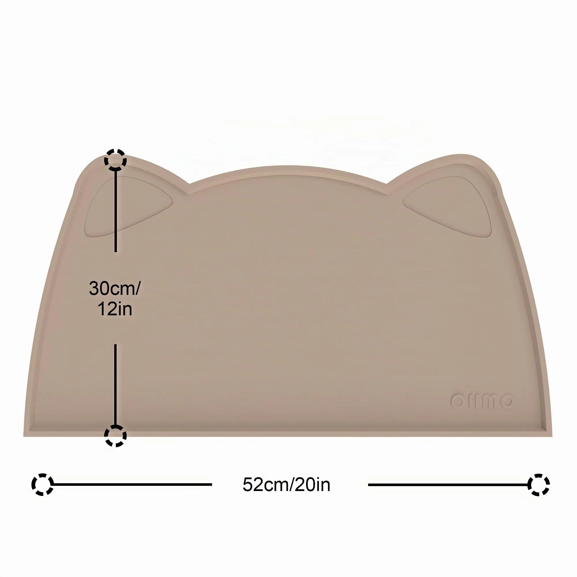 OHMO Tappetino Ciotola per Cani e Gatti in Silicone, Impermeabile Antiscivolo a Prova di Fuoriuscita per Cibo e Acqua, Facile da Pulire, 52x30cm, Beige - immagine 2