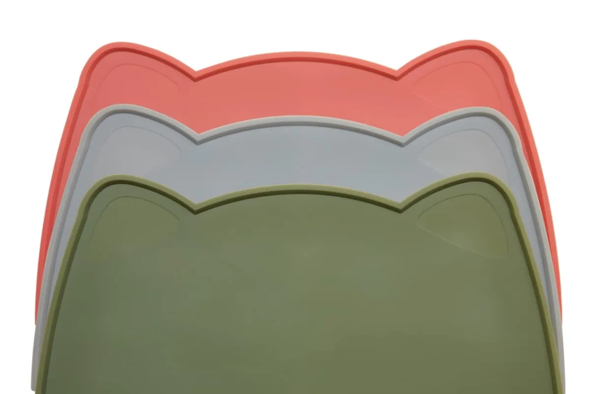 OHMO Tappetino Ciotola per Cani e Gatti in Silicone, Impermeabile Antiscivolo a Prova di Fuoriuscita per Cibo e Acqua, Facile da Pulire, 52x30cm, Verde - immagine 5