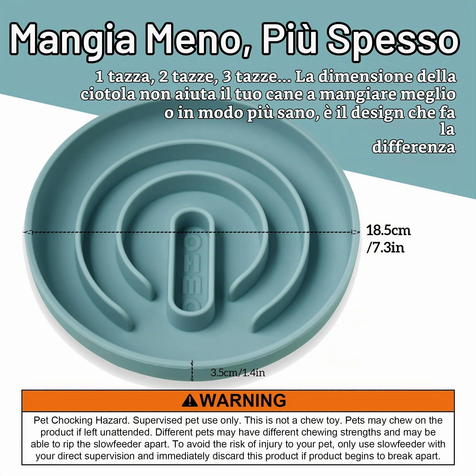 OHMO Ciotola Anti Ingozzamento per Gatti e Cani, Ciotola in Silicone con Ventosa Antiscivolo, Riduci la Velocità di Alimentazione e Previeni l'Ingozzamento - immagine 2