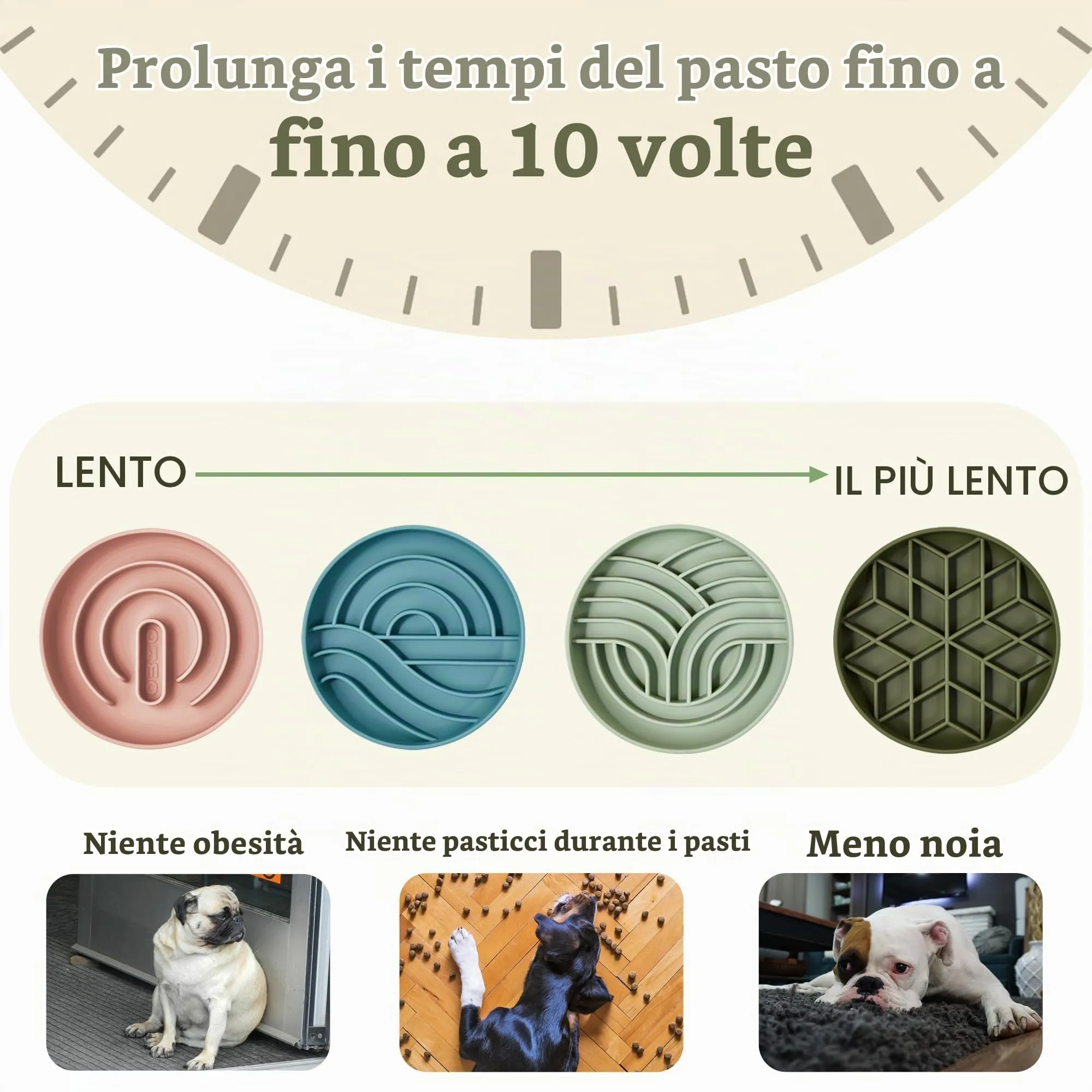OHMO Ciotola Anti Ingozzamento per Gatti e Cani, Ciotola in Silicone con Ventosa Antiscivolo, Riduci la Velocità di Alimentazione e Previeni l'Ingozzamento - immagine 3