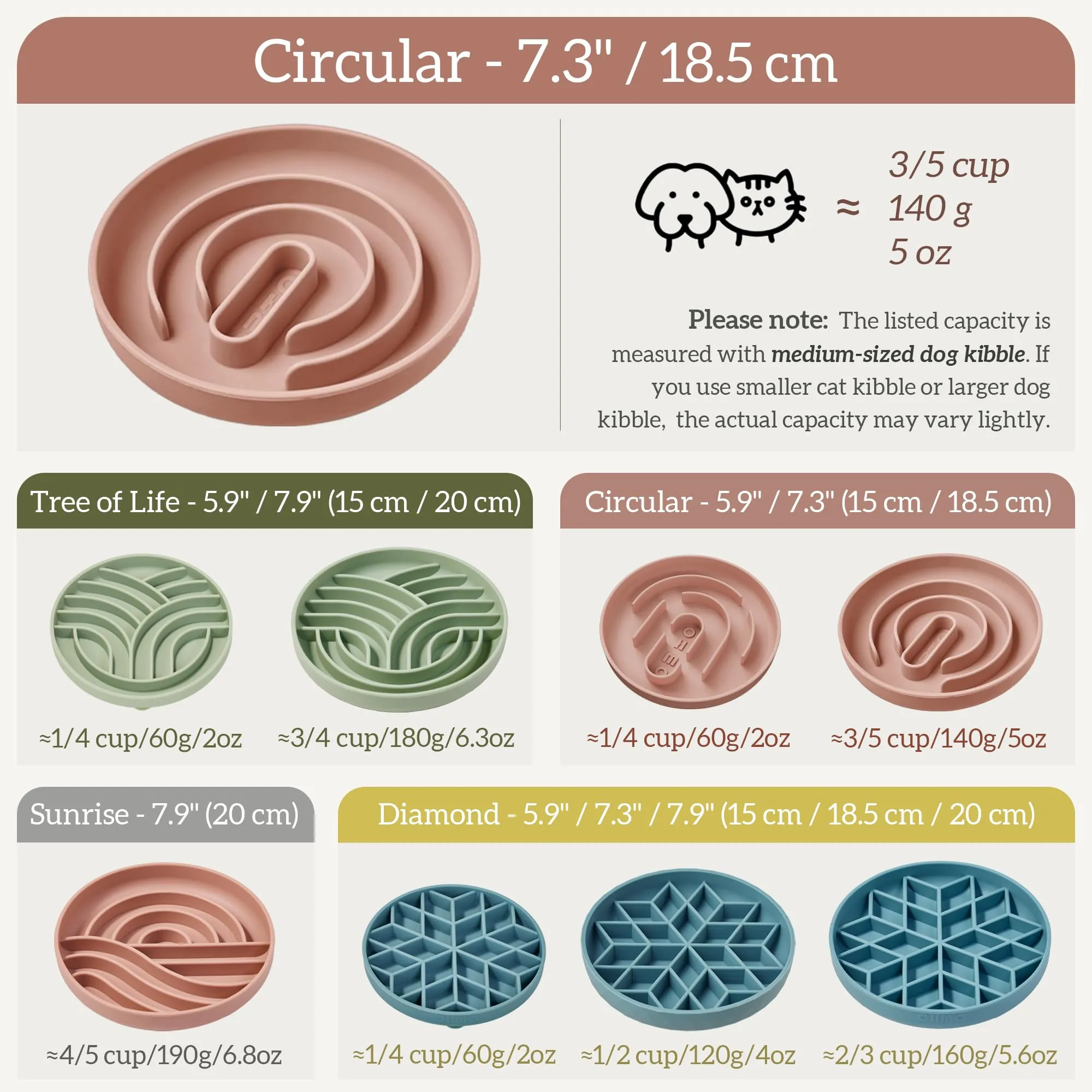 OHMO Ciotola Anti Ingozzamento per Gatti e Cani, Ciotola in Silicone con Ventosa Antiscivolo, Riduci la Velocità di Alimentazione e Previeni l'Ingozzamento - immagine 2