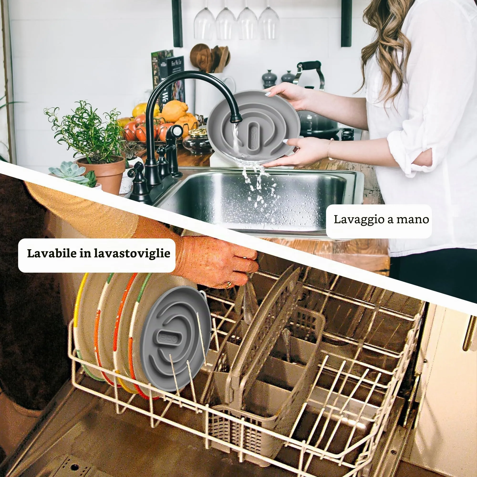 OHMO Ciotola Anti Ingozzamento per Gatti e Cani, Ciotola in Silicone con Ventosa Antiscivolo, Riduci la Velocità di Alimentazione e Previeni l'Ingozzamento - immagine 6
