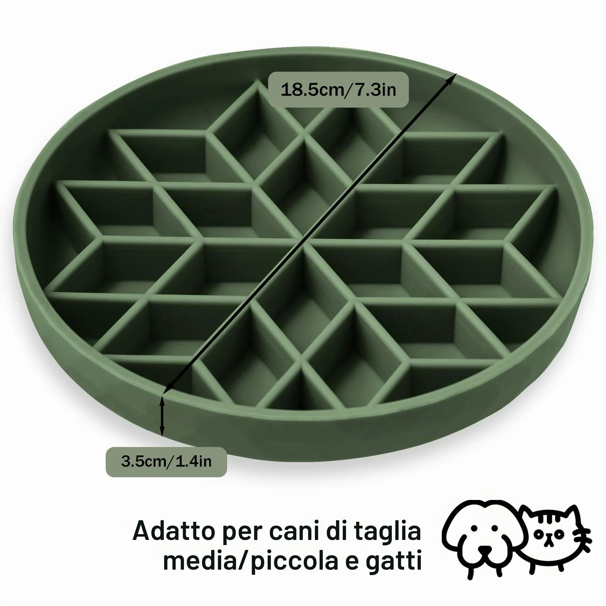 OHMO Ciotola Anti Ingozzamento per Gatti e Cani, Ciotola in Silicone con Ventosa Antiscivolo, Riduci la Velocità di Alimentazione e Previeni l'Ingozzamento - immagine 2