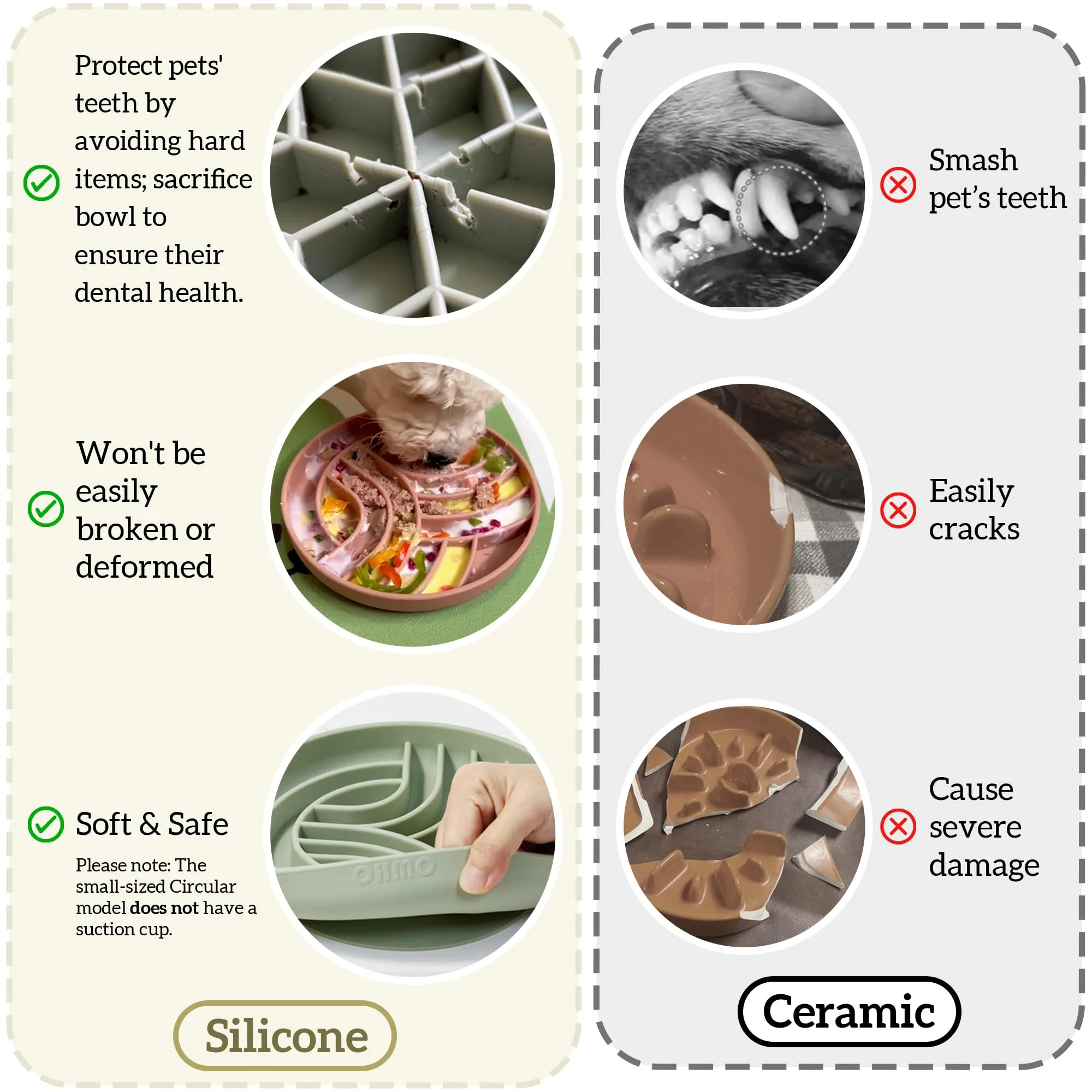 OHMO Ciotola Anti Ingozzamento per Gatti e Cani, Ciotola in Silicone con Ventosa Antiscivolo, Riduci la Velocità di Alimentazione e Previeni l'Ingozzamento - immagine 4