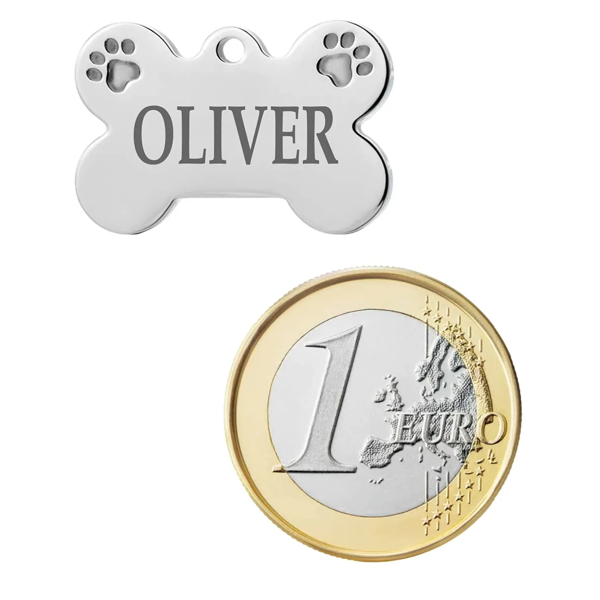 Ibera gifts - Medaglietta Cane Personalizzata, Targhetta Cane con Incisione, per Cani e Gatti di Taglia Molto Piccola e Cuccioli, Medaglietta Gatto Personalizzata (Piccola 2 zampe, Argento) - immagine 3