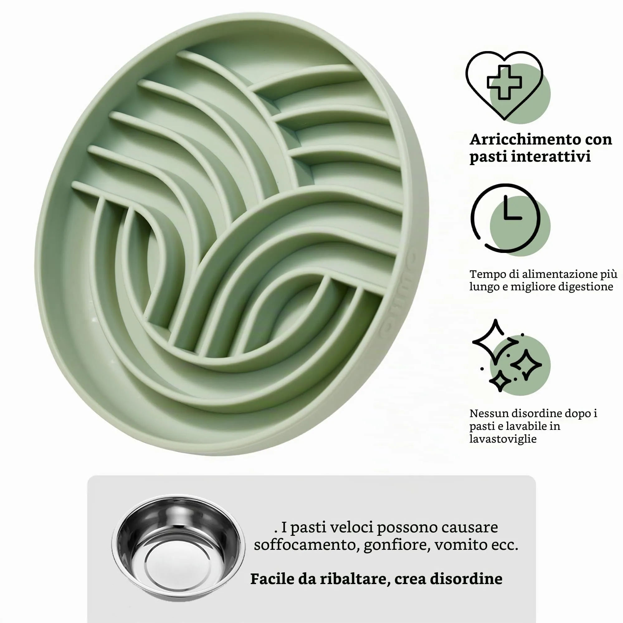 OHMO Ciotola Anti Ingozzamento(Albero della vita),alimentazione sana e antigonfiore,ciotole per cani per rallentare l'alimentazione del cucciolo di gatto,silicone ecologico antiscivolo - immagine 9