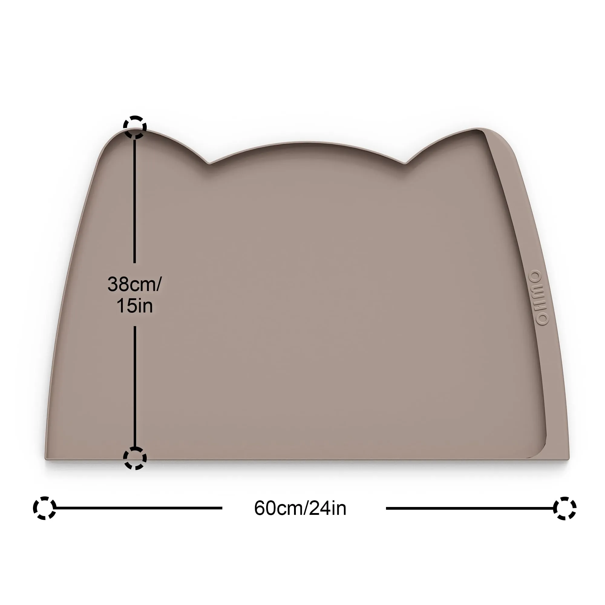 OHMO Tappetino Ciotola per Cani e Gatti in Silicone con Tasca per Residui, Impermeabile Antiscivolo a Prova di Fuoriuscita per Cibo e Acqua, 60x38cm - immagine 2