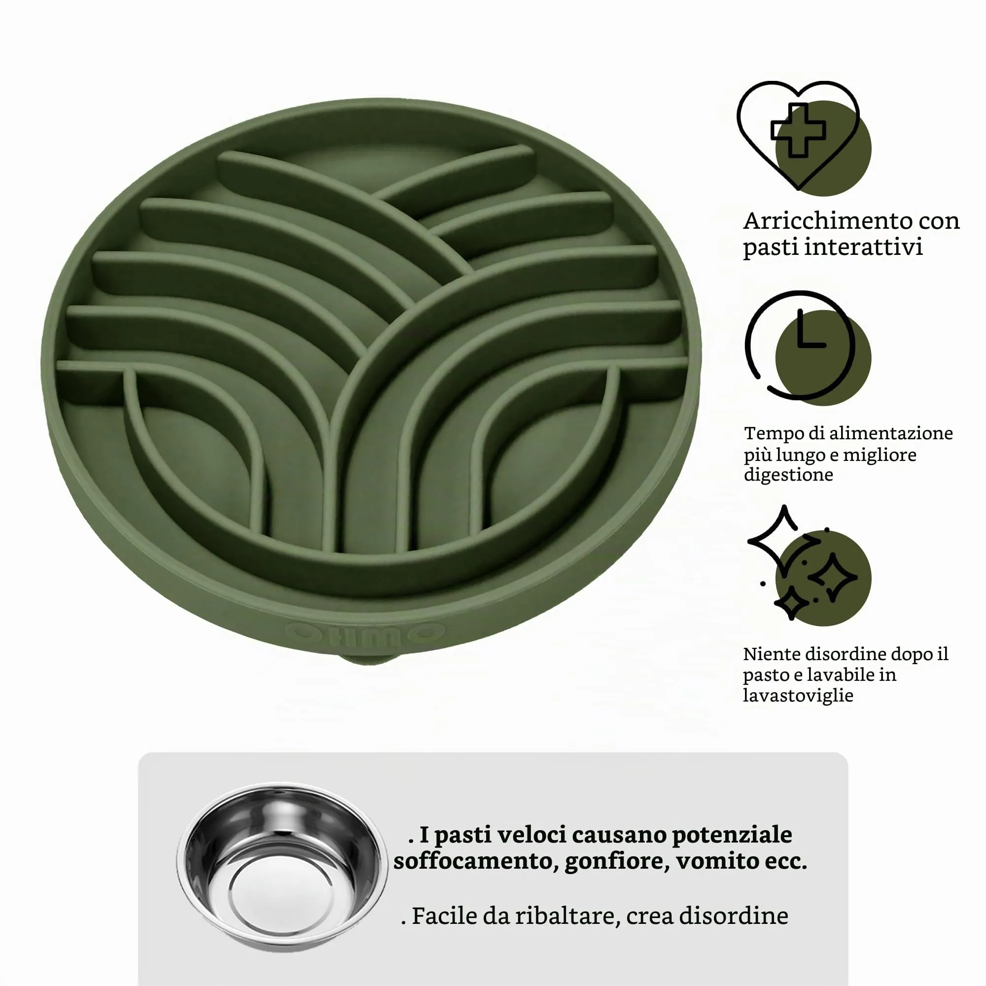 OHMO Ciotola Anti Ingozzamento (Piccolo Albero della Vita), Ciotola per Cani e Gatti che Mangia Lentamente, Silicone Ventosa Antiscivolo - immagine 6