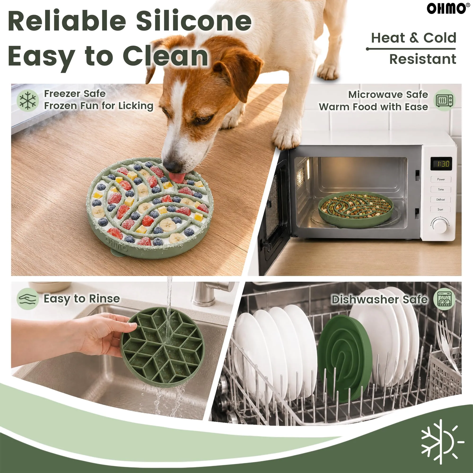 OHMO Ciotola Anti Ingozzamento (Piccolo Albero della Vita), Ciotola per Cani e Gatti che Mangia Lentamente, Silicone Ventosa Antiscivolo - immagine 7