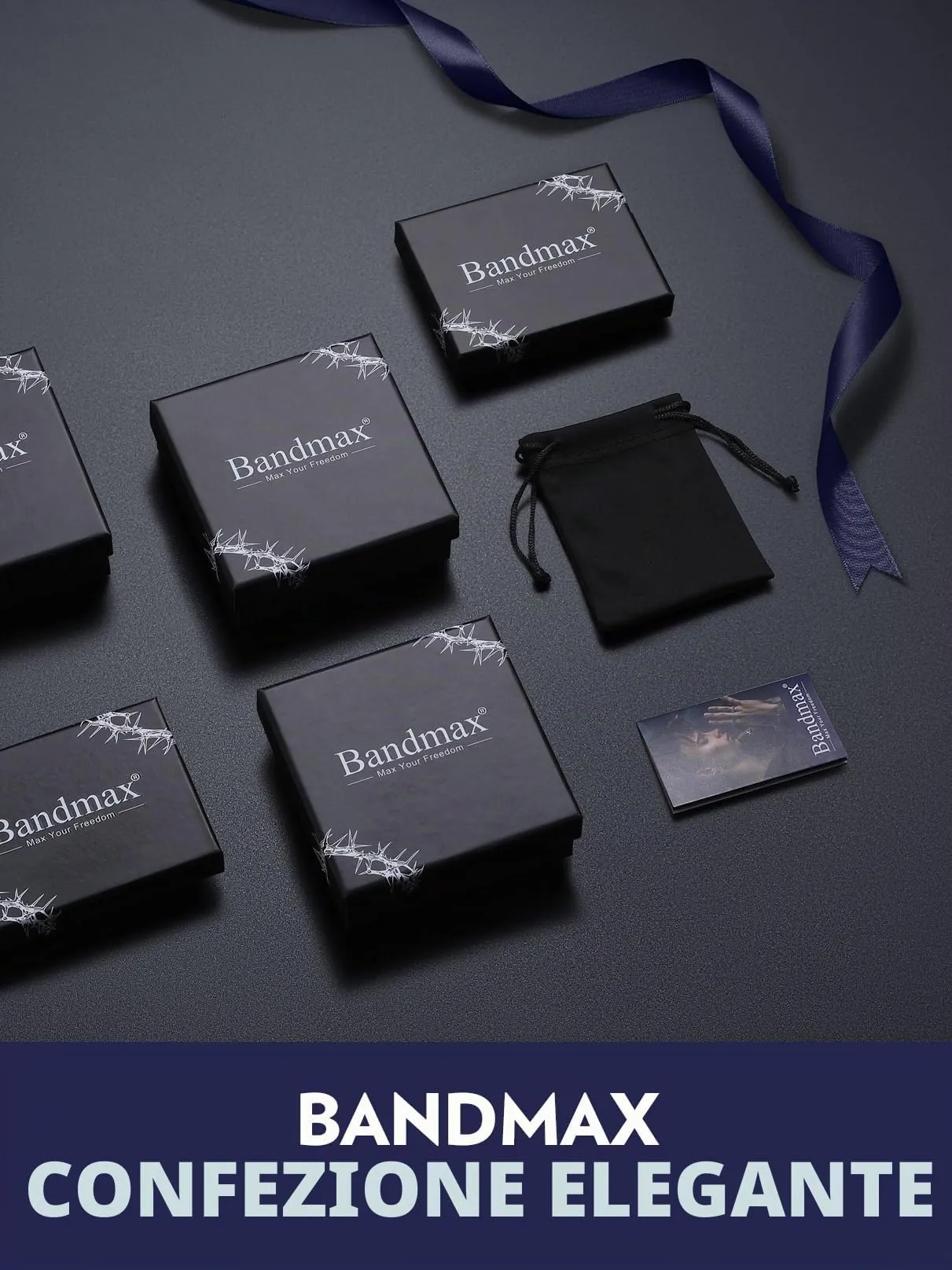 Bandmax Collana Uomo Runa Vichinga in Acciaio Inossidabile/Nero, Ciondolo runico Mobius Rotondo con Catena in Pelle Intrecciata Nera Amuleto Gioielli Vichinghi per Donna e Uomo - immagine 7