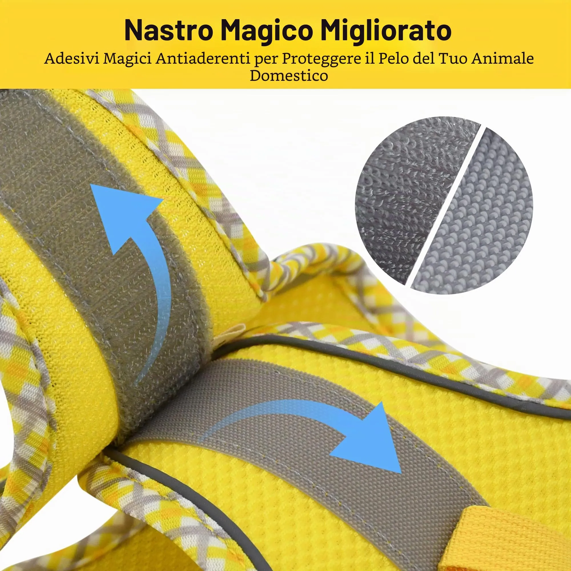 AIITLE Pettorina per cani anti-fuga, gilet anti-tiro con guinzaglio, strisce riflettenti, imbracature regolabili per animali domestici all'aperto per cani di taglia media, Giallo S - immagine 3