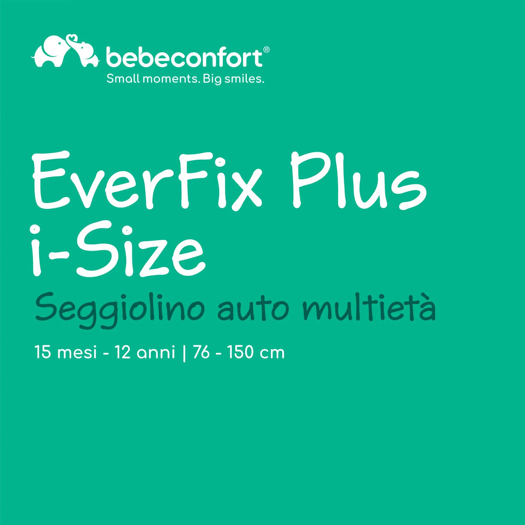 Bebeconfort EverFix Plus i-Size, Seggiolino Evolutivo, 76–150cm, Full Black - immagine 2