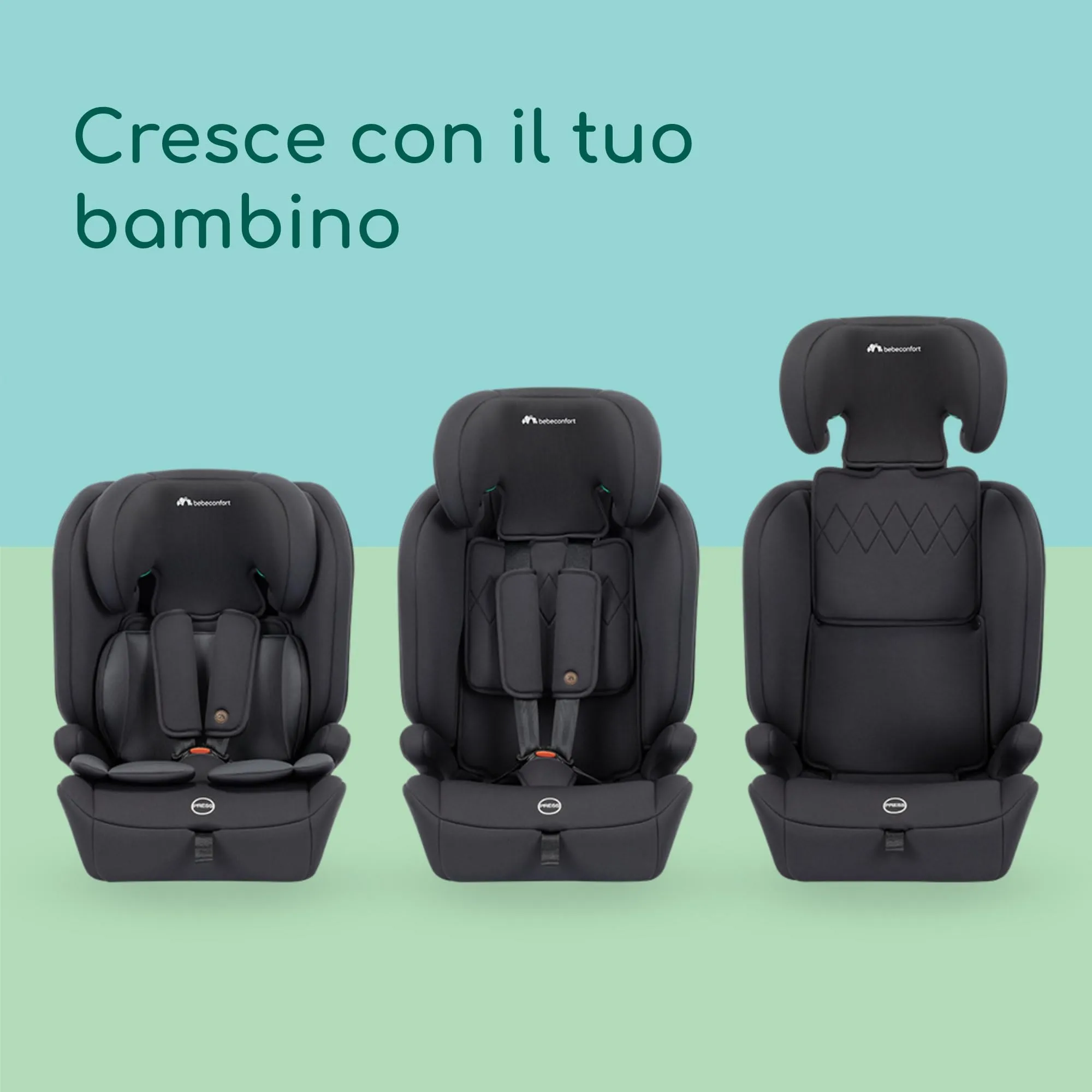 Bebeconfort EverFix Plus i-Size, Seggiolino Evolutivo, 76–150cm, Full Black - immagine 3