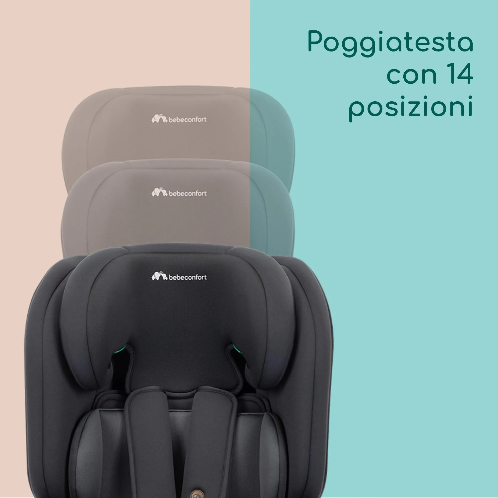 Bebeconfort EverFix Plus i-Size, Seggiolino Evolutivo, 76–150cm, Full Black - immagine 6