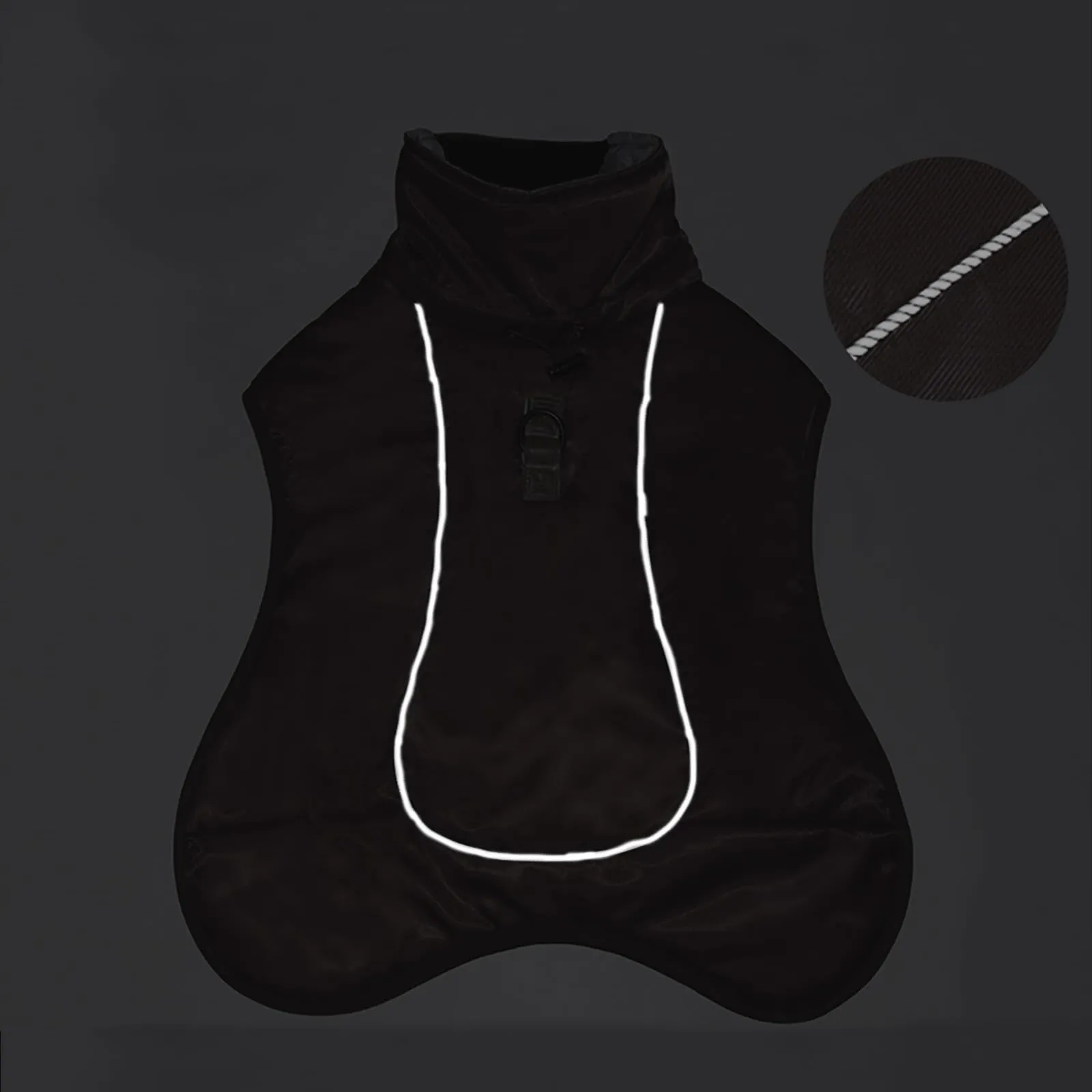 DoggieKit Cappotti per Cani Impermeabile Antivento Caldo Inverno Sicuro Strisce Riflettenti Filettate Giacca per Cani di Taglia Media con Foro per imbracatura Cucciolo Pet Freddo Vestito Vestiti Gilet - immagine 4