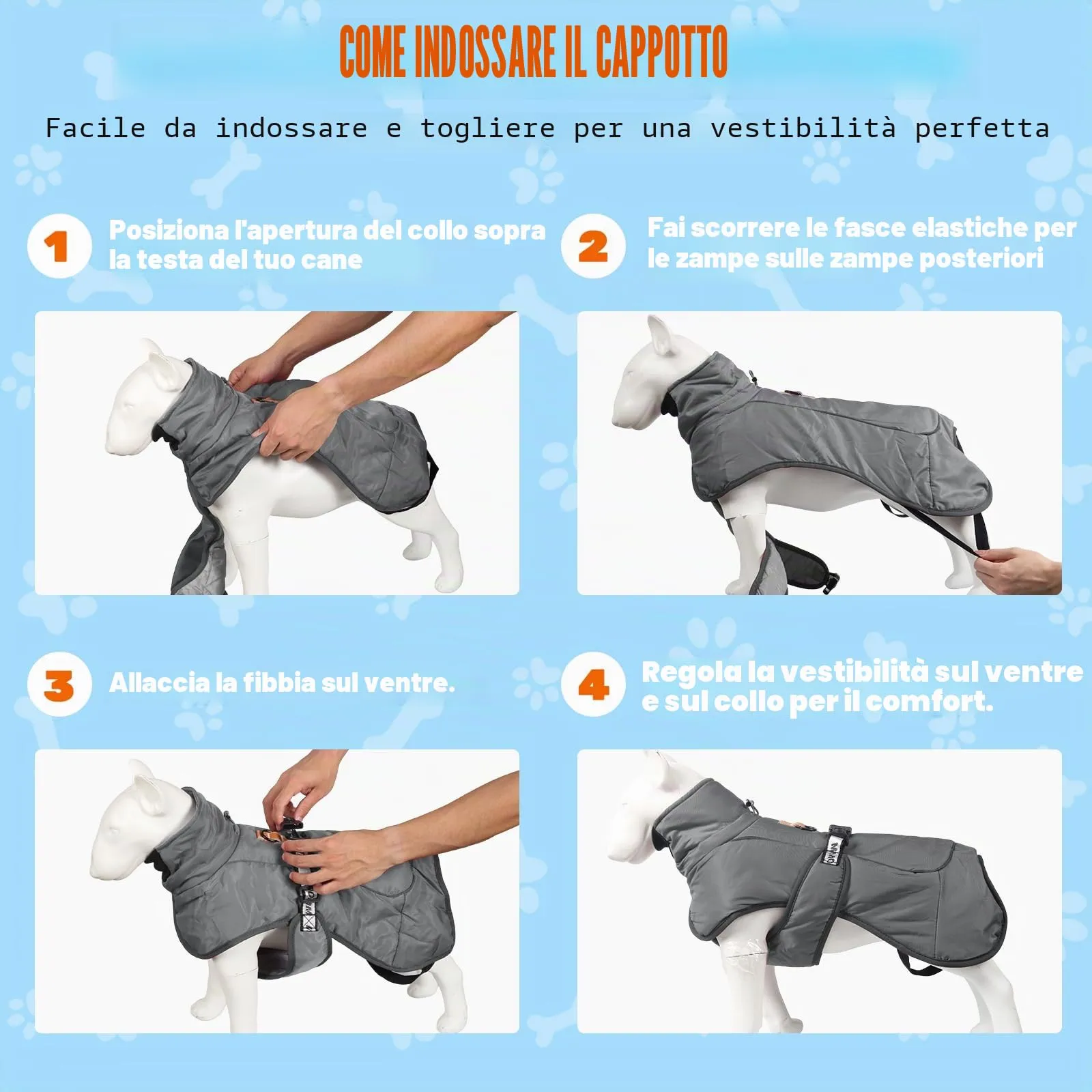 DoggieKit Cappotti per Cani Impermeabile Antivento Caldo Inverno Sicuro Strisce Riflettenti Filettate Giacca per Cani di Taglia Media con Foro per imbracatura Cucciolo Pet Freddo Vestito Vestiti Gilet - immagine 7