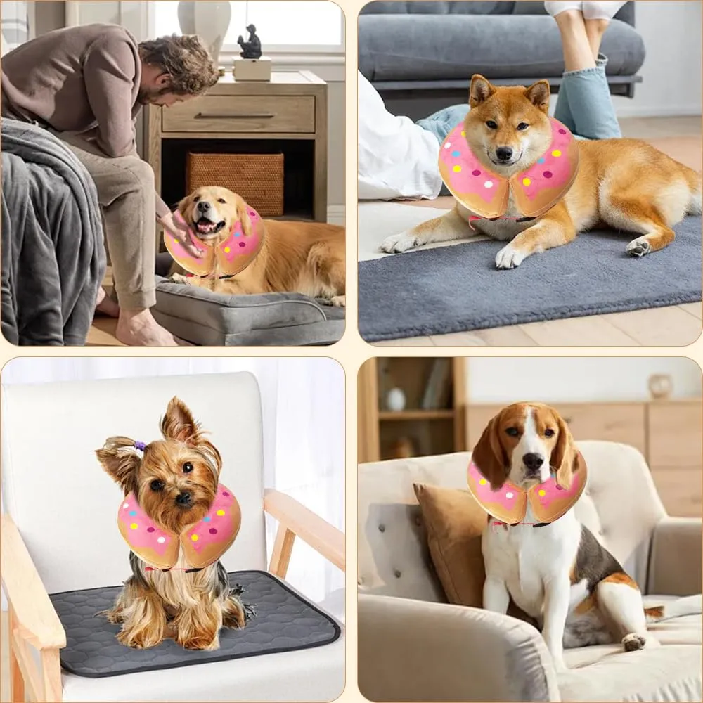 HMCEY Collare Protettivo Cane Rosa,Collare Morbido Cane Post Operazione,Post Intervento Canes Collares Gonfiabile Cani,Collari Protettivi Gatti,Regolabile per Gatto Collares di Recupero per Cani-M - immagine 7