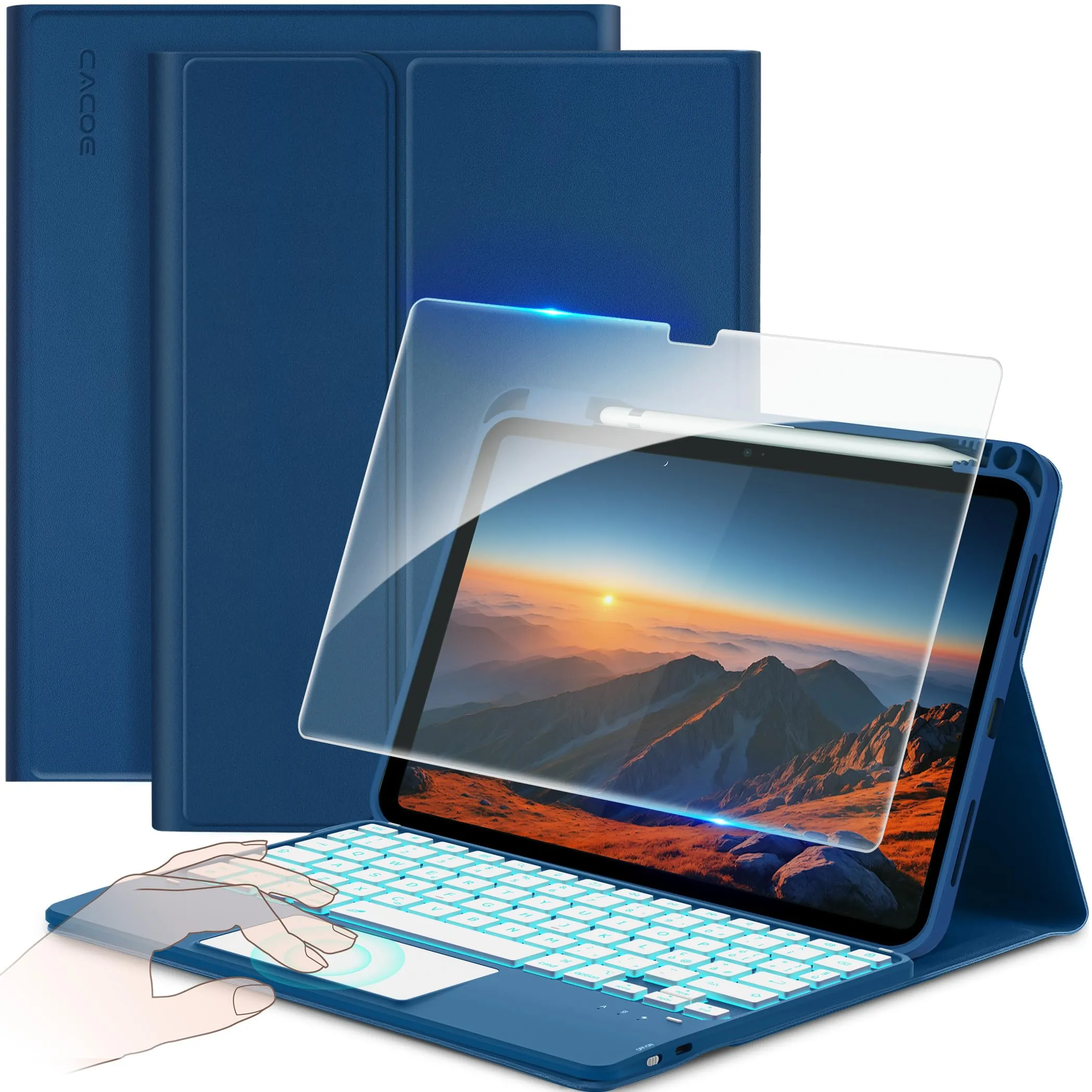 CACOE Cover con Tastiera per iPad 11 (A16) 2025 11" / 10 2022 con Touchpad - immagine 1