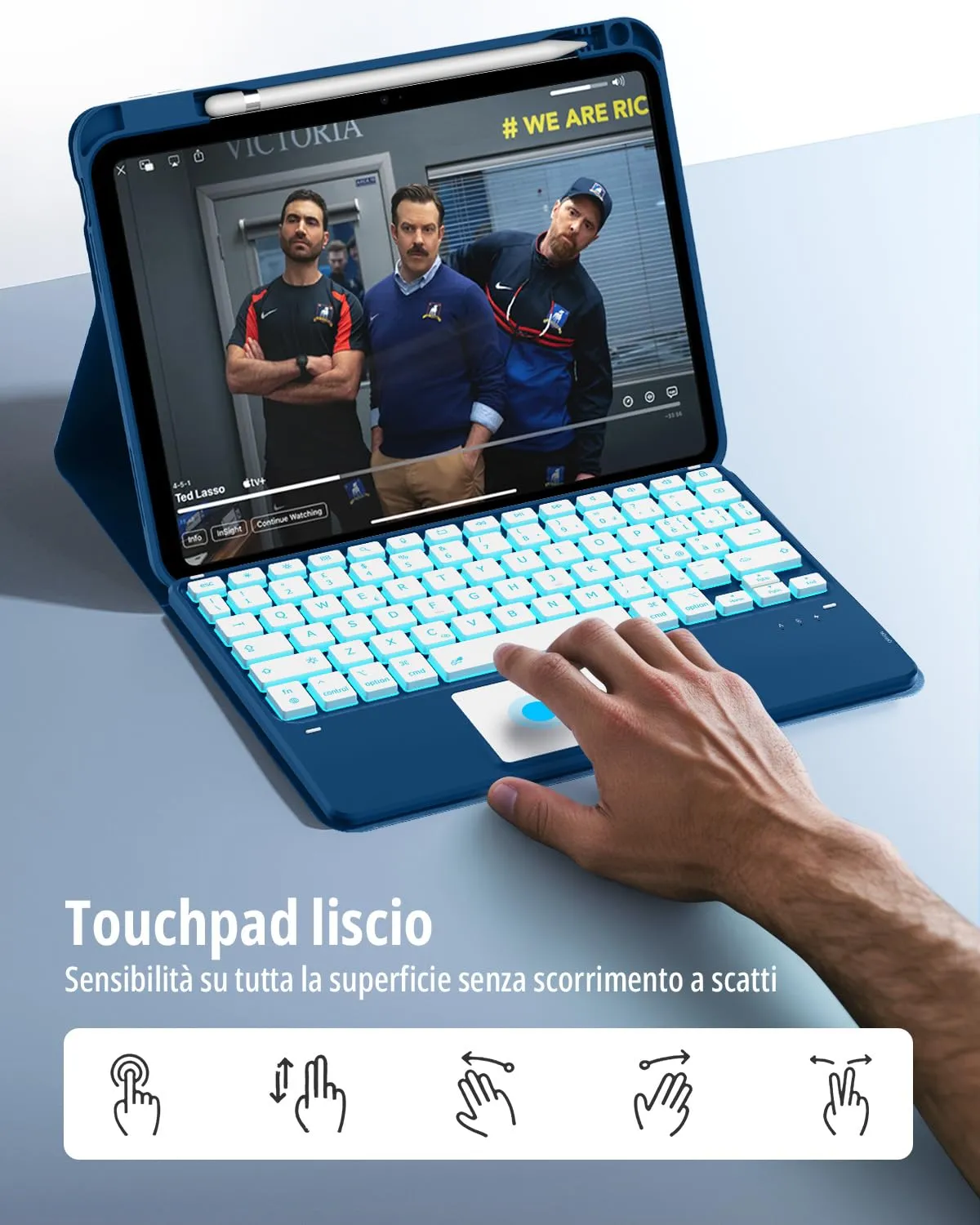 CACOE Cover con Tastiera per iPad 11 (A16) 2025 11" / 10 2022 con Touchpad - immagine 5