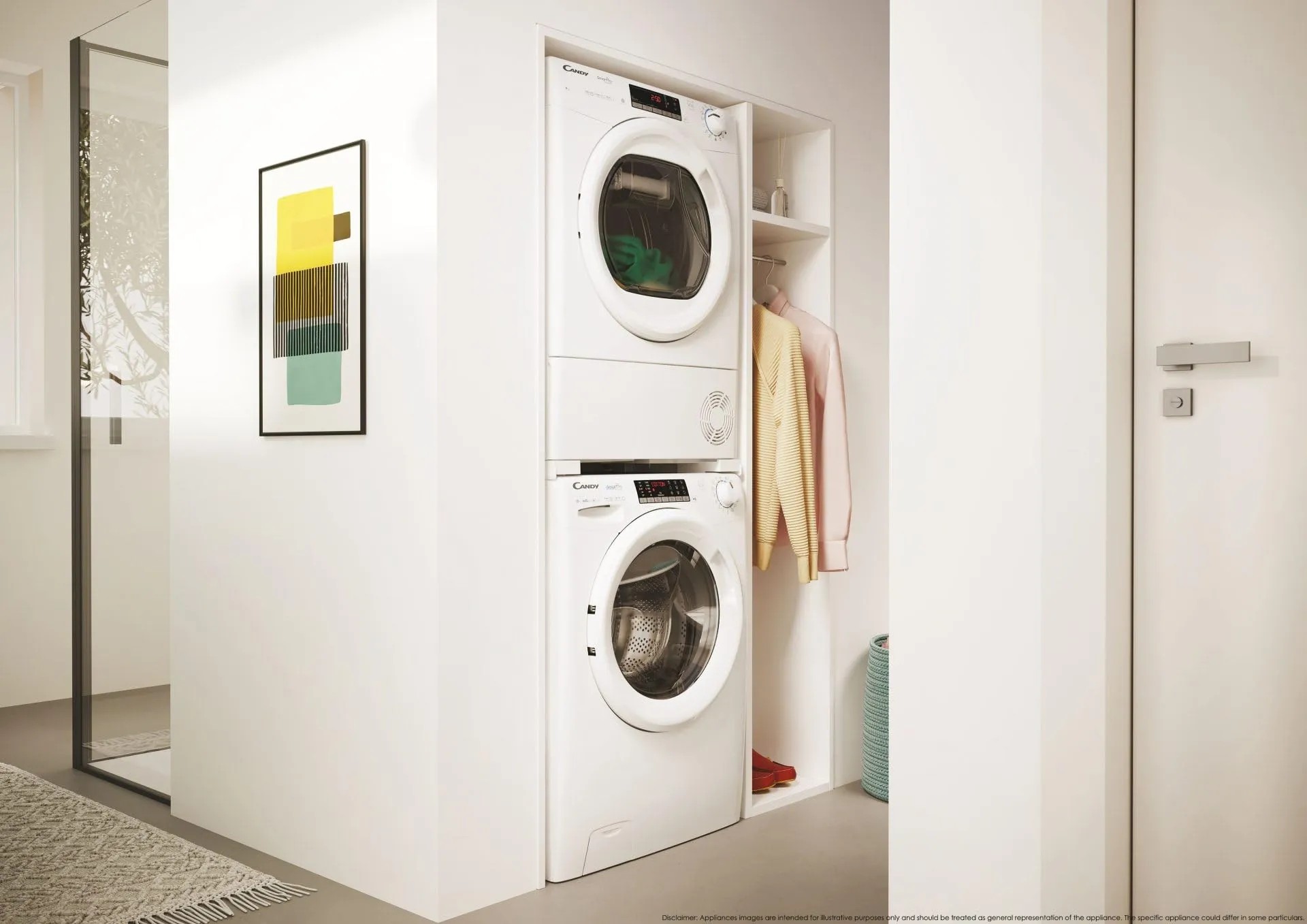 Candy Asciugatrice Slim 7 Kg Pompa di Calore Wi-Fi hOn Classe E, 48 cm, Woolmark CRO4 H7A2TE-S - immagine 8