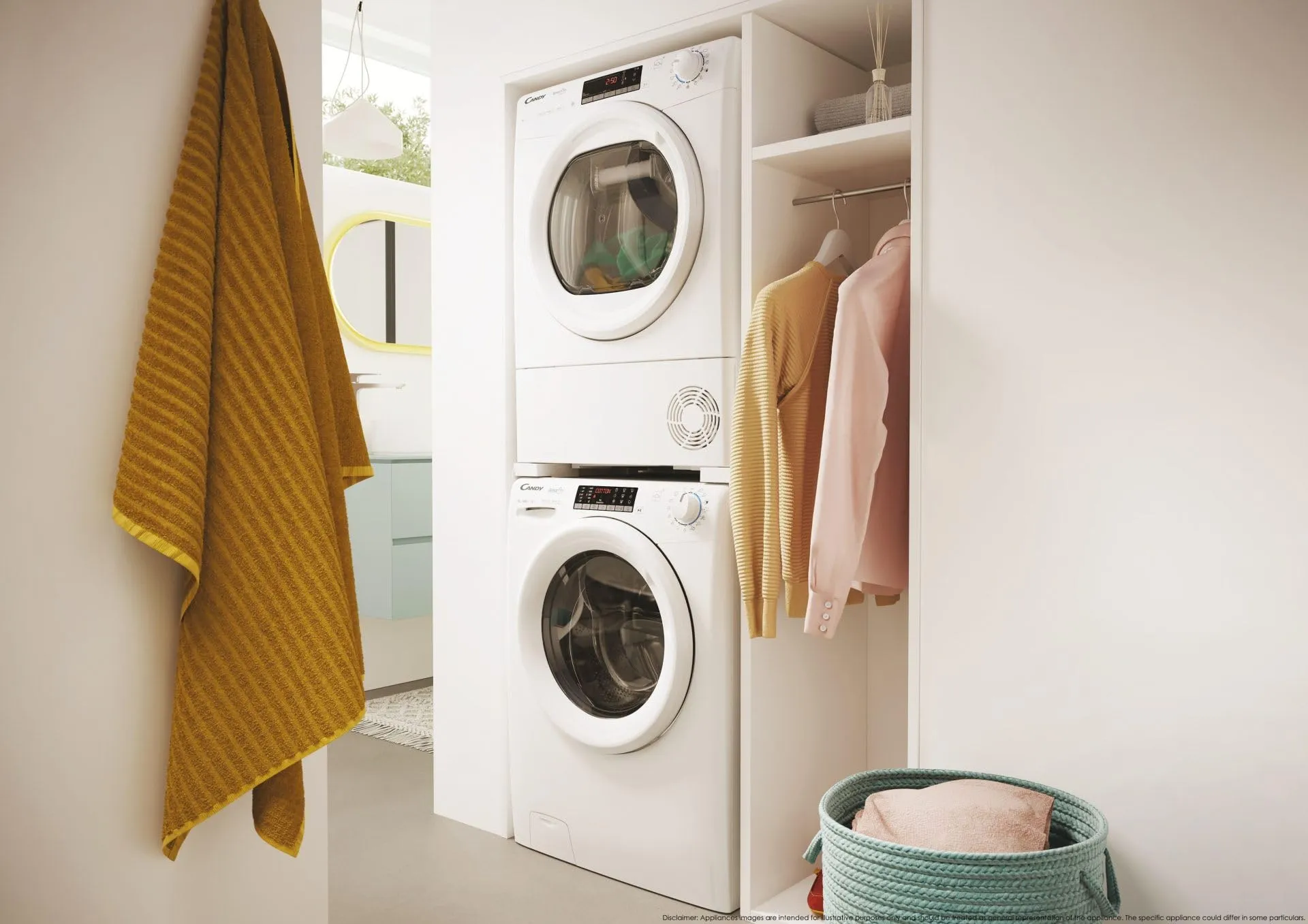 Candy Asciugatrice Slim 7 Kg Pompa di Calore Wi-Fi hOn Classe E, 48 cm, Woolmark CRO4 H7A2TE-S - immagine 9
