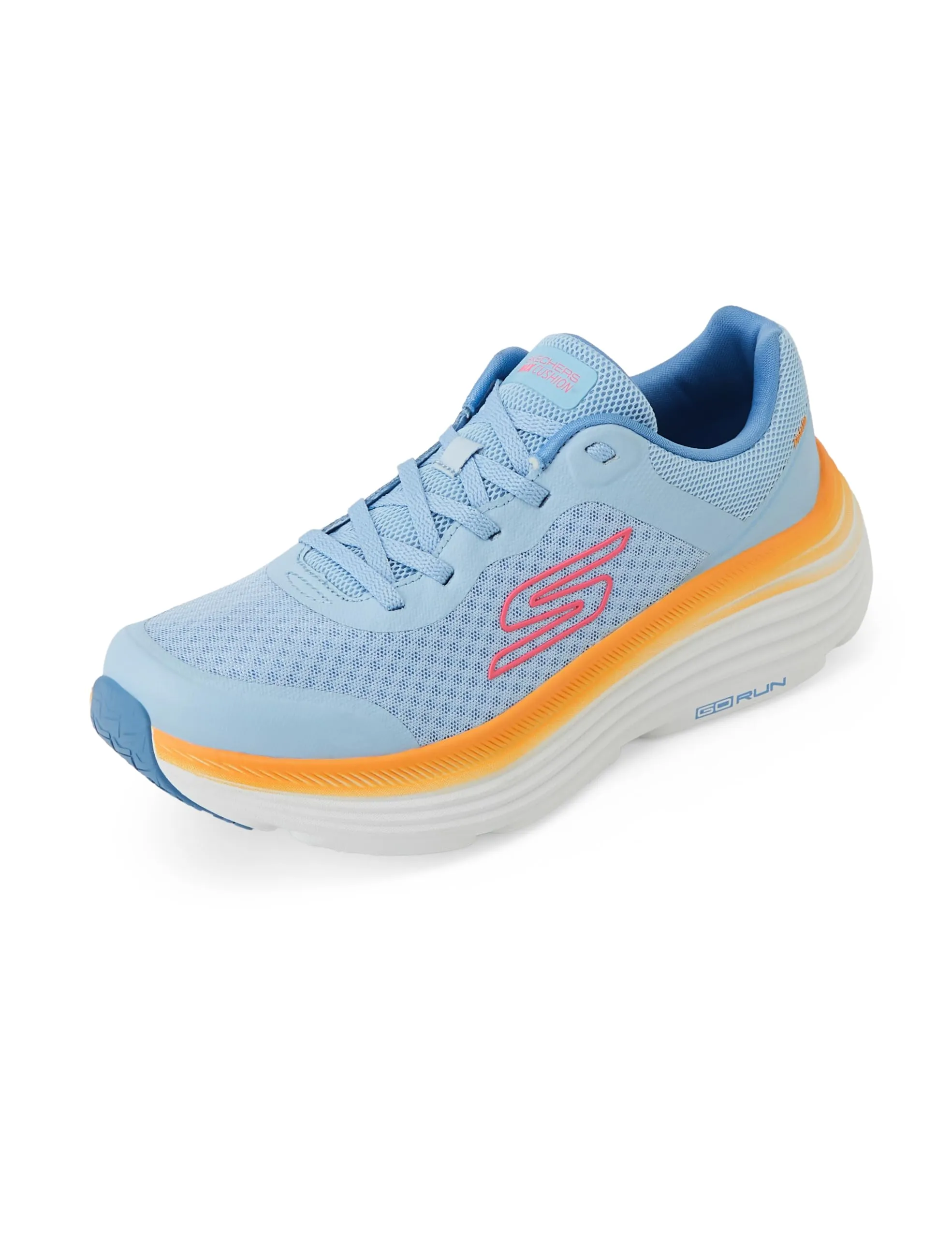 Skechers Donna Max Cushioning Endeavour Canova Trainers, Blue Orange, 39 EU Larga - immagine 1