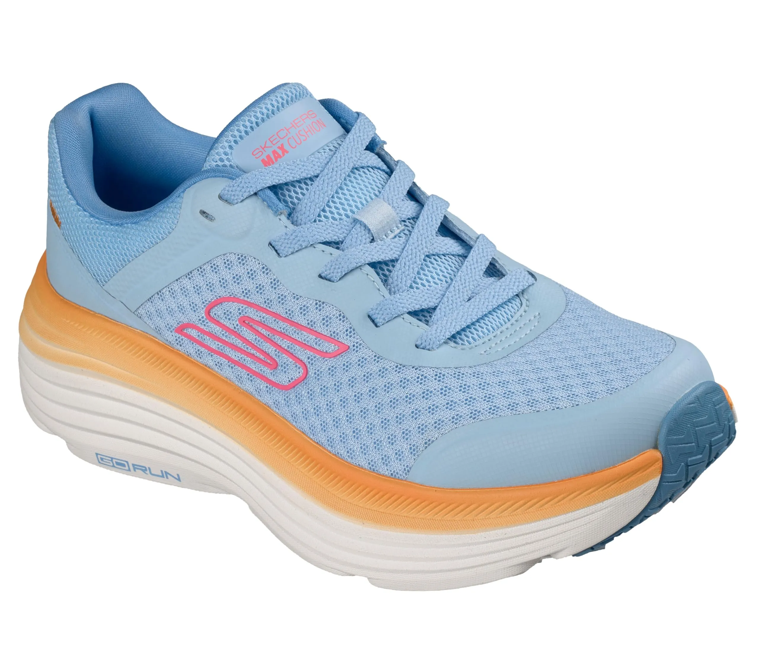 Skechers Donna Max Cushioning Endeavour Canova Trainers, Blue Orange, 38 EU Larga - immagine 4
