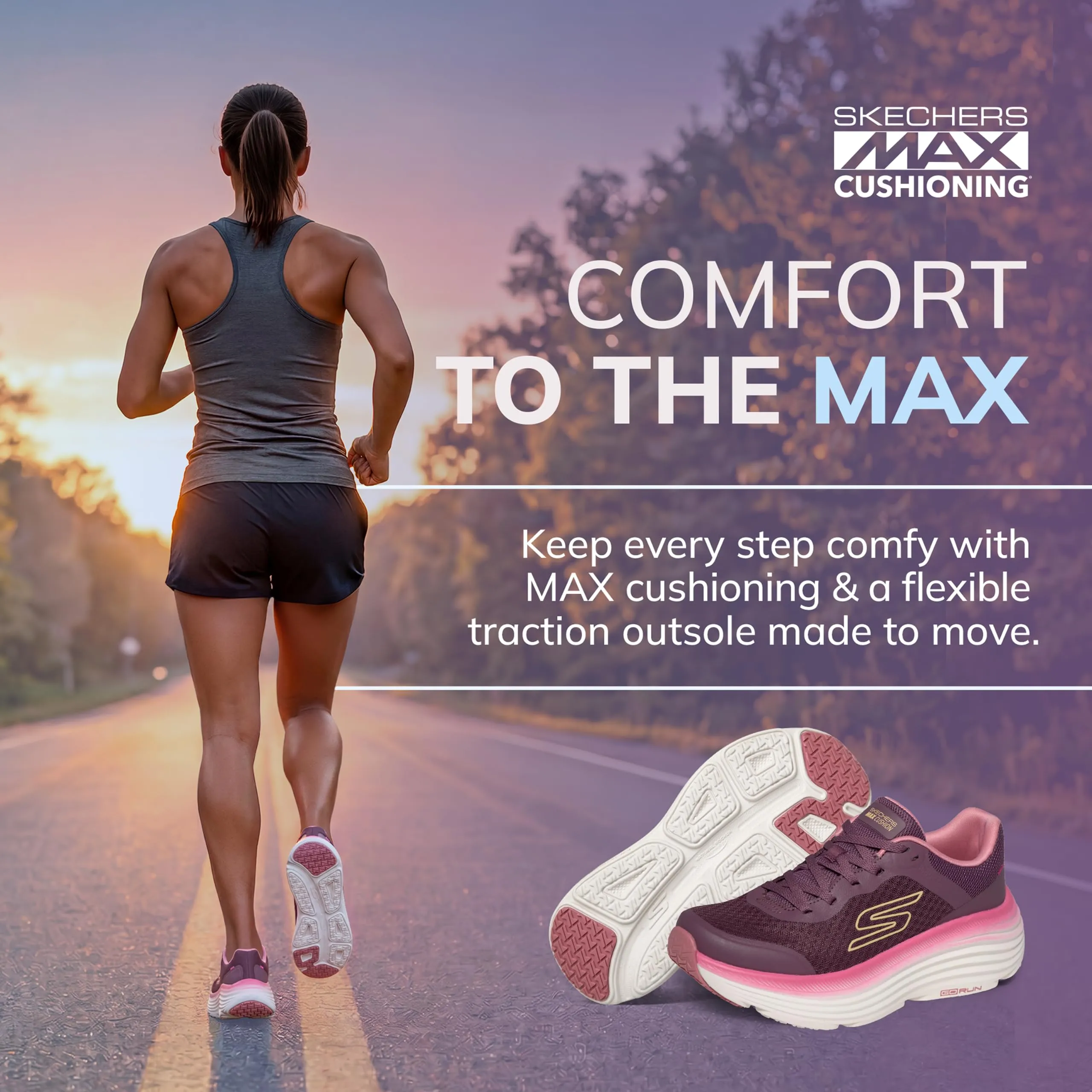 Skechers Max Cushioning Endeavour Canova BasketFemme, Viola Multicolore, 35.5 EU - immagine 5