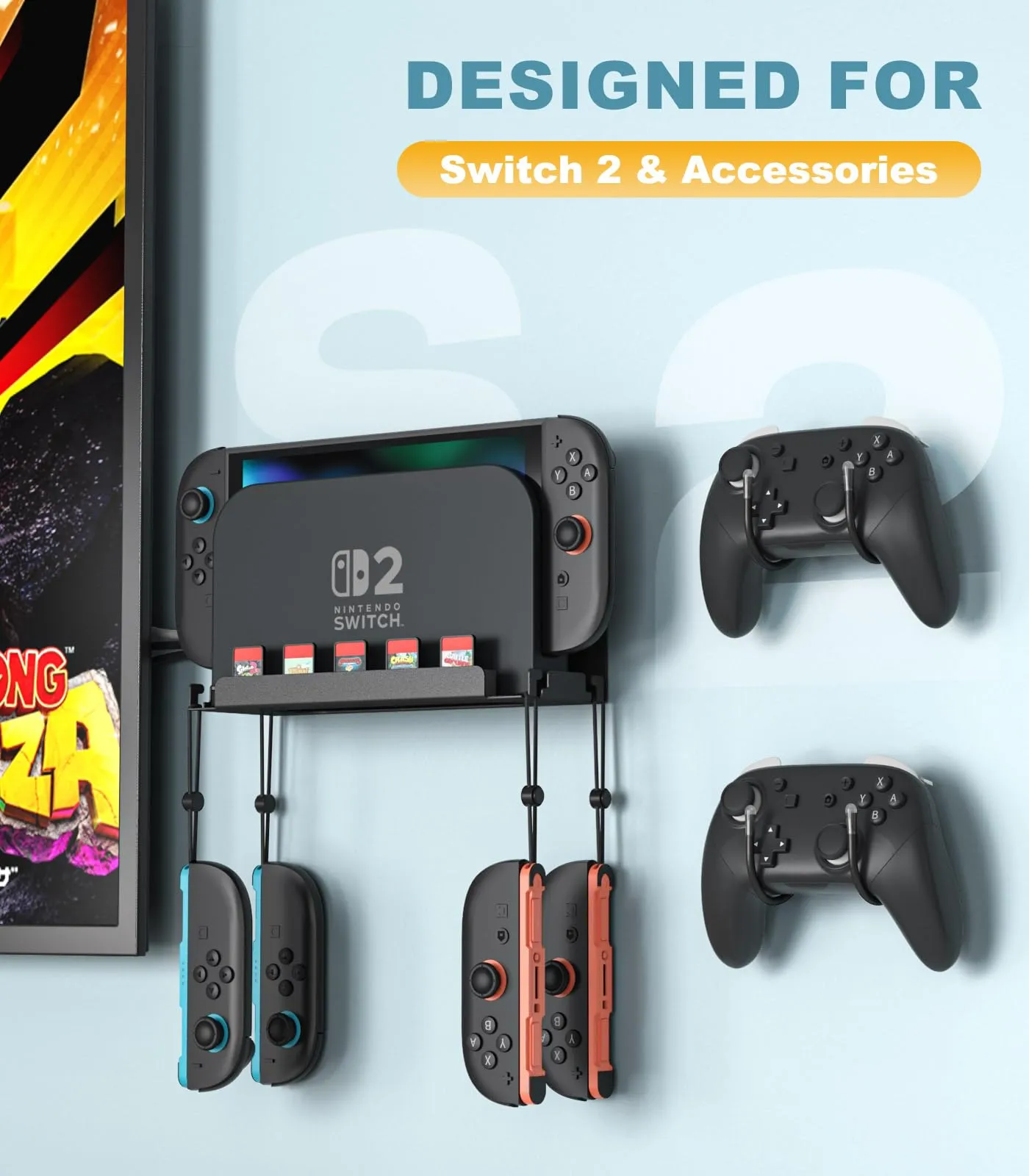 MoKo Supporto da Parete Compatibile con Nintendo Switch 2 2025 - immagine 2