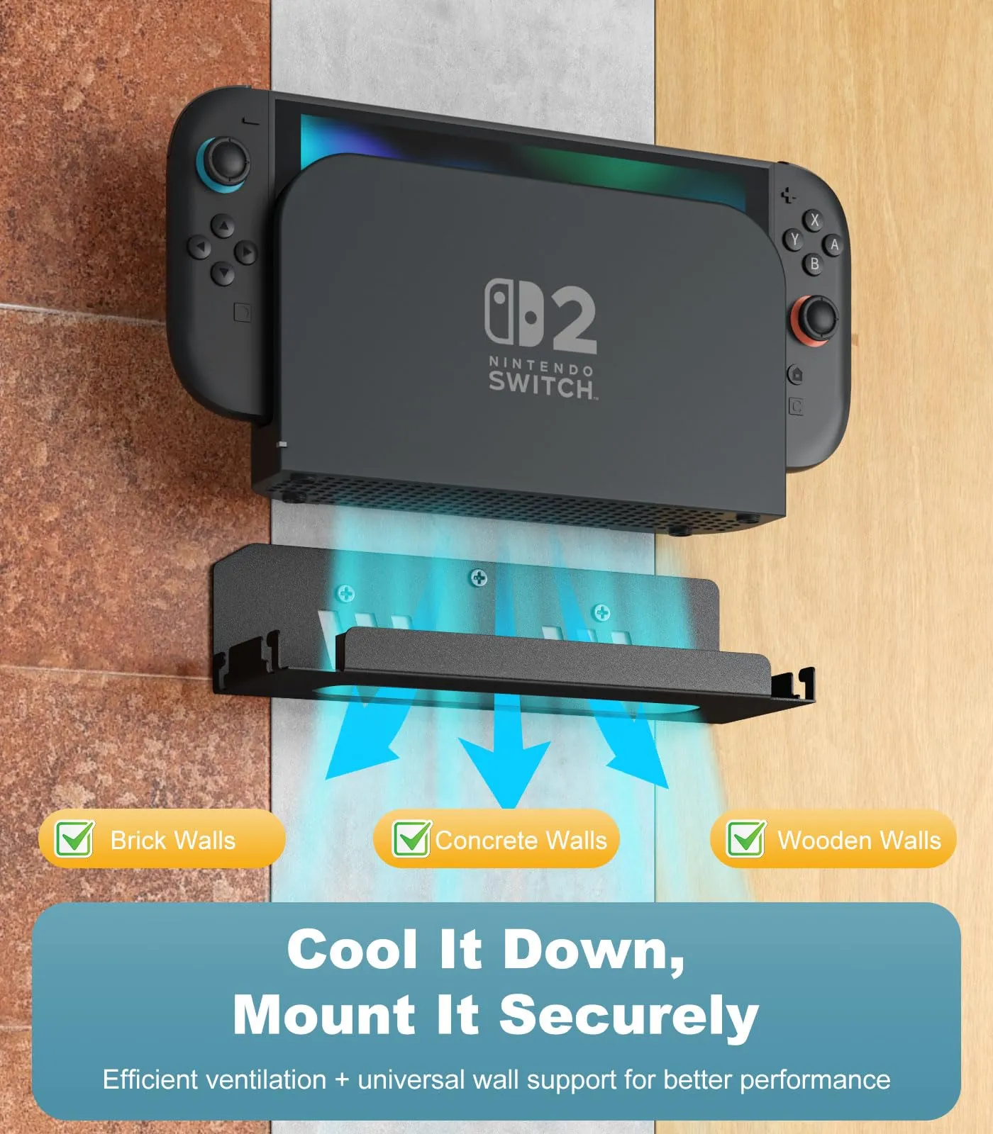 MoKo Supporto da Parete Compatibile con Nintendo Switch 2 2025 - immagine 3
