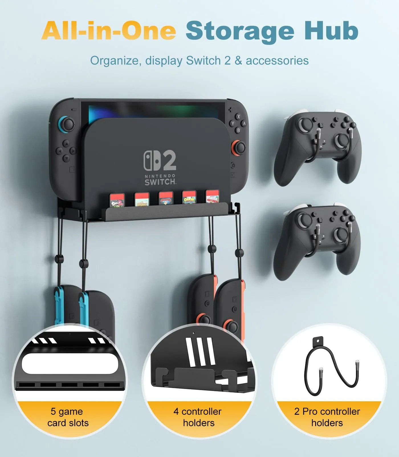 MoKo Supporto da Parete Compatibile con Nintendo Switch 2 2025 - immagine 4