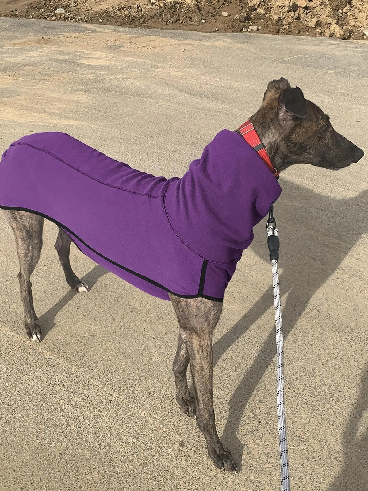 Imily Bela Maglione per cani in pile, con collo alto, caldo, per cani di piccola taglia, viola, S - immagine 4