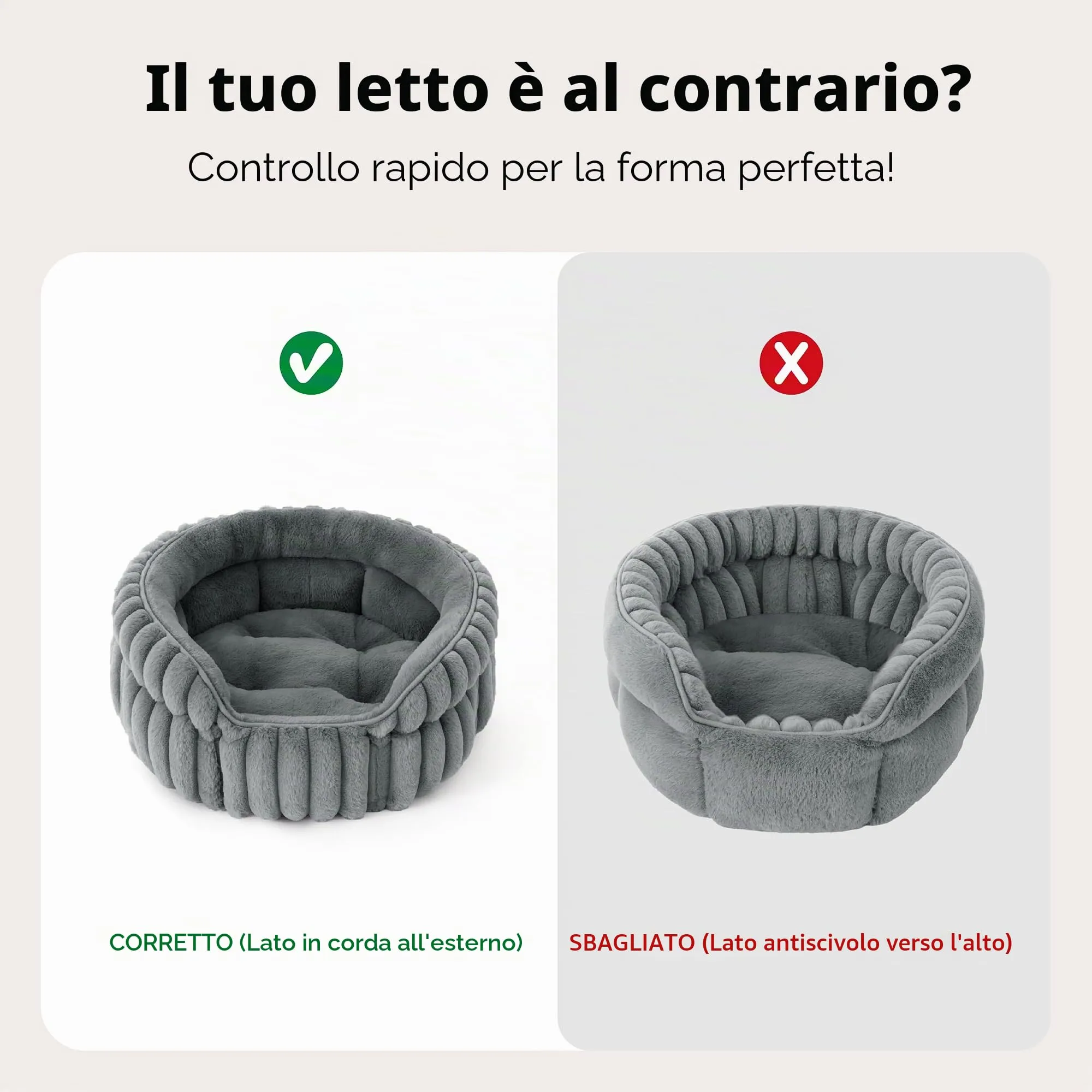 Bedsure Cuccia Gatto Cucciolo Lavabile Velluto a Coste Pile, 51x51cm - immagine 7