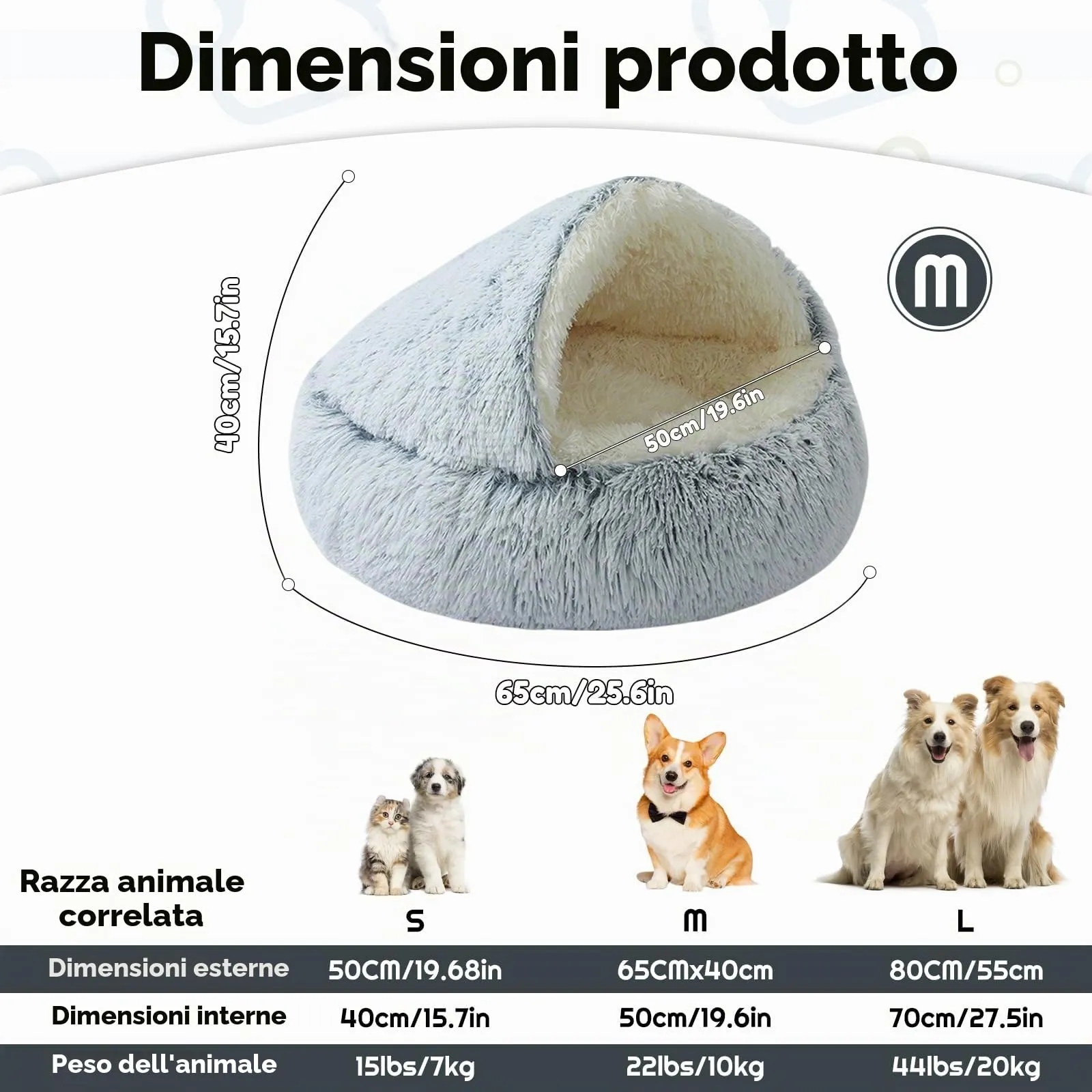 SUOXU Letto per Cani Piccolo da 65 cm - Supporto per Bordo in Alluminio Aggiornato e Fondo Antiscivolo Rimovibile, Peluche Termico Autoriscaldante per Cani di Peso Sotto i 10 kg/22 libbre - immagine 3