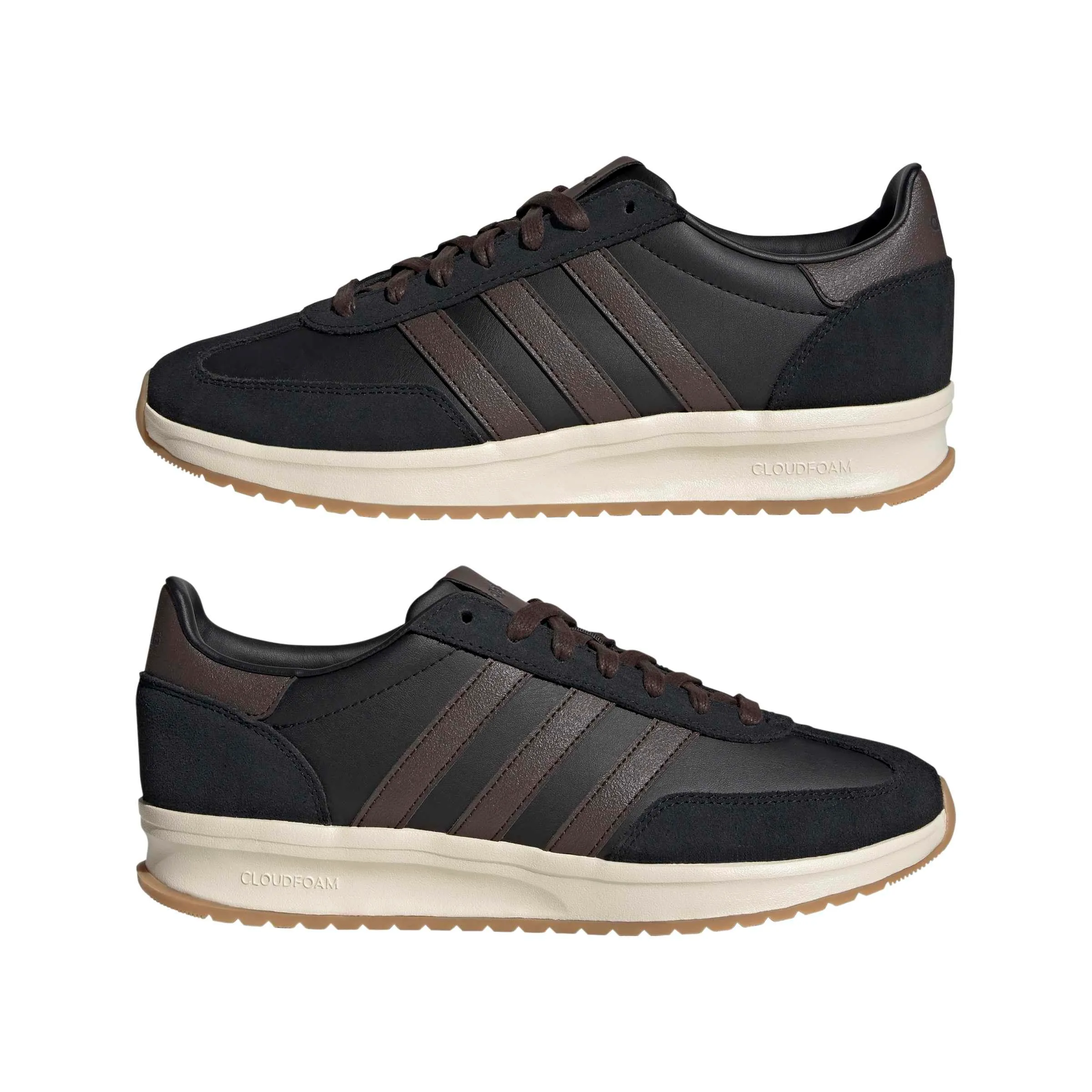 adidas Uomo Run 70S 2.0 Shoes, Core Black/Dark Brown/Wonder White, 44 EU - immagine 6