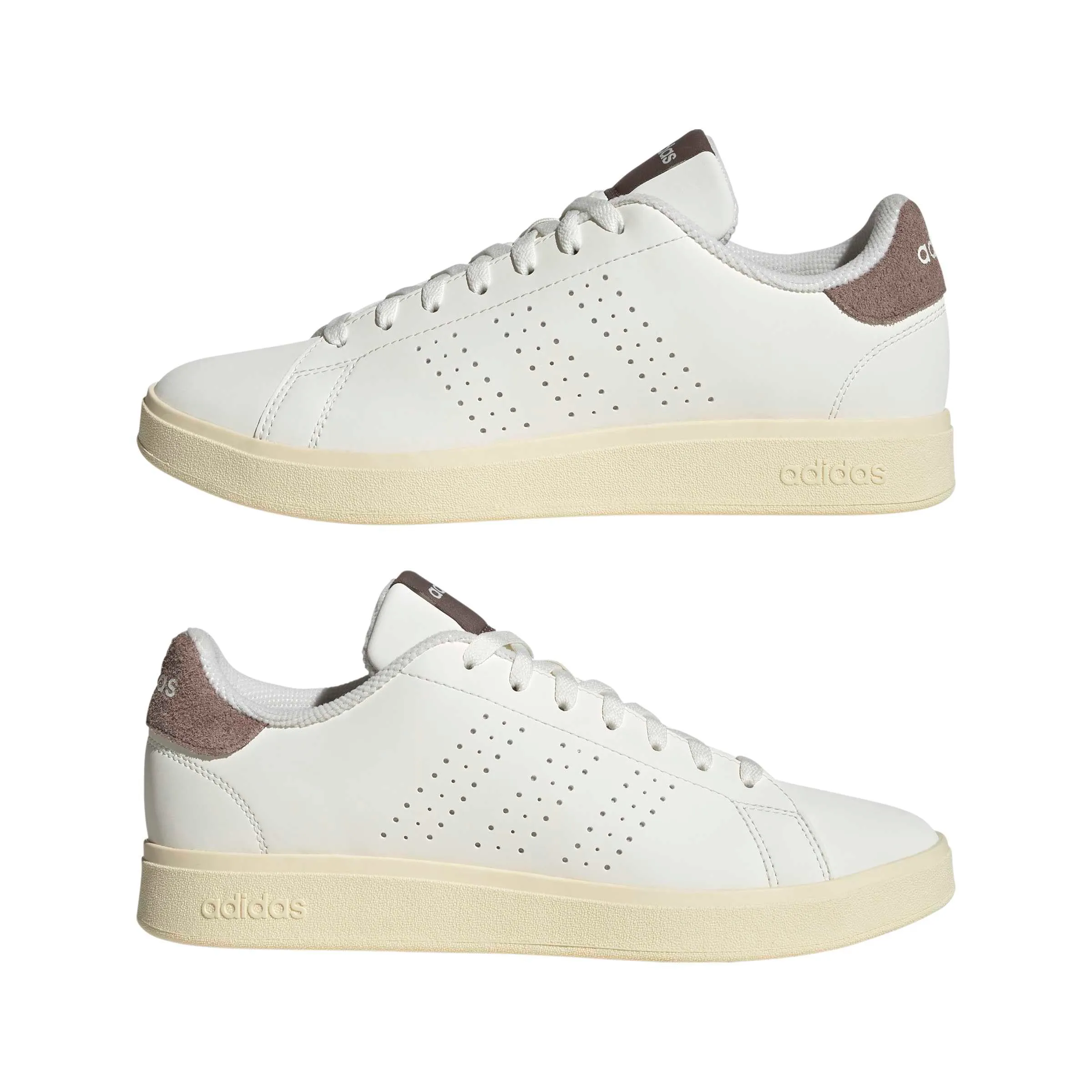 adidas Uomo Advantage Base 2.0 Shoes, Core White/Core Black/Trace Brown, 38 EU - immagine 6