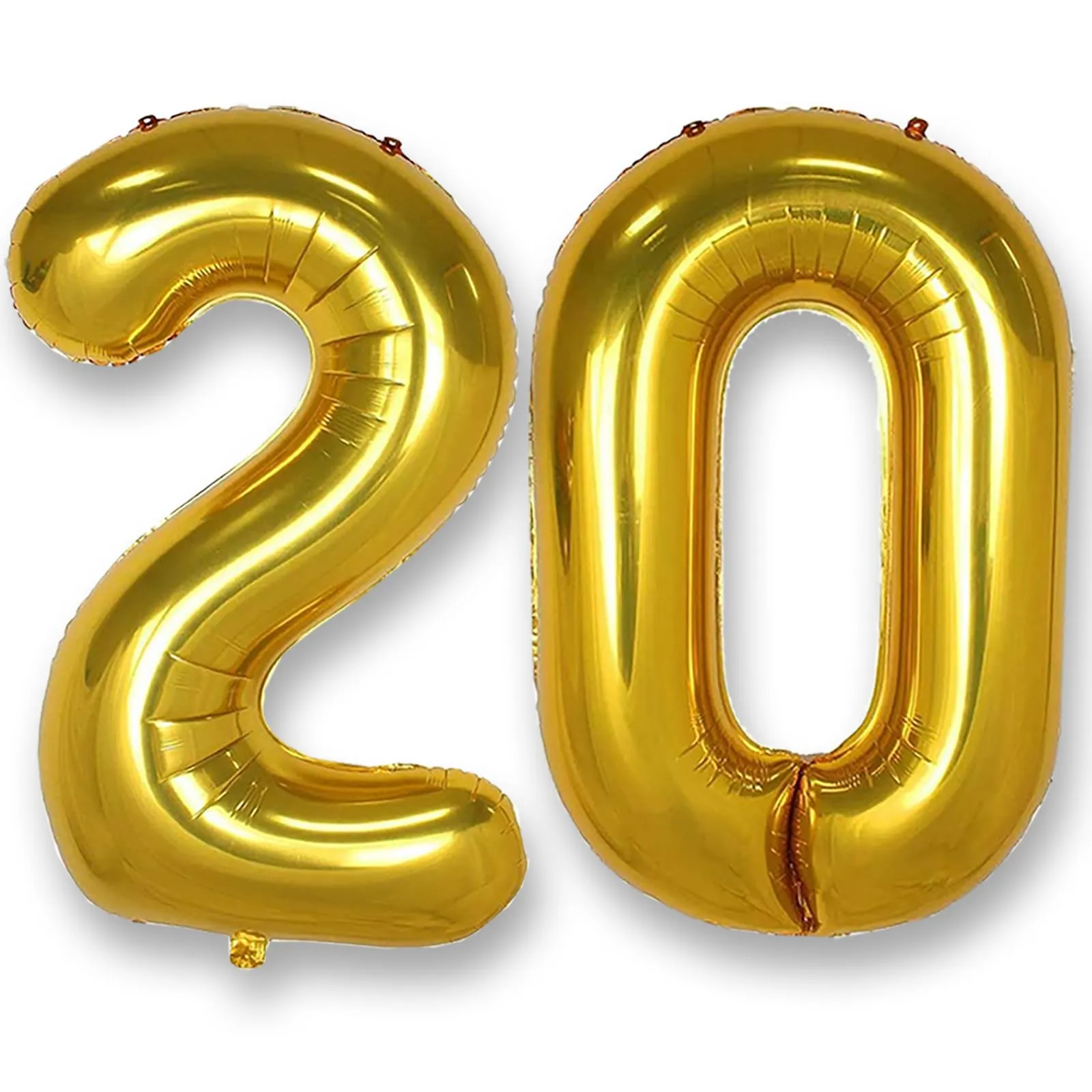 AULE Palloncino Numero 20 Oro: Grande 101 cm Palloncini 20 Anni Compleanno - immagine 1