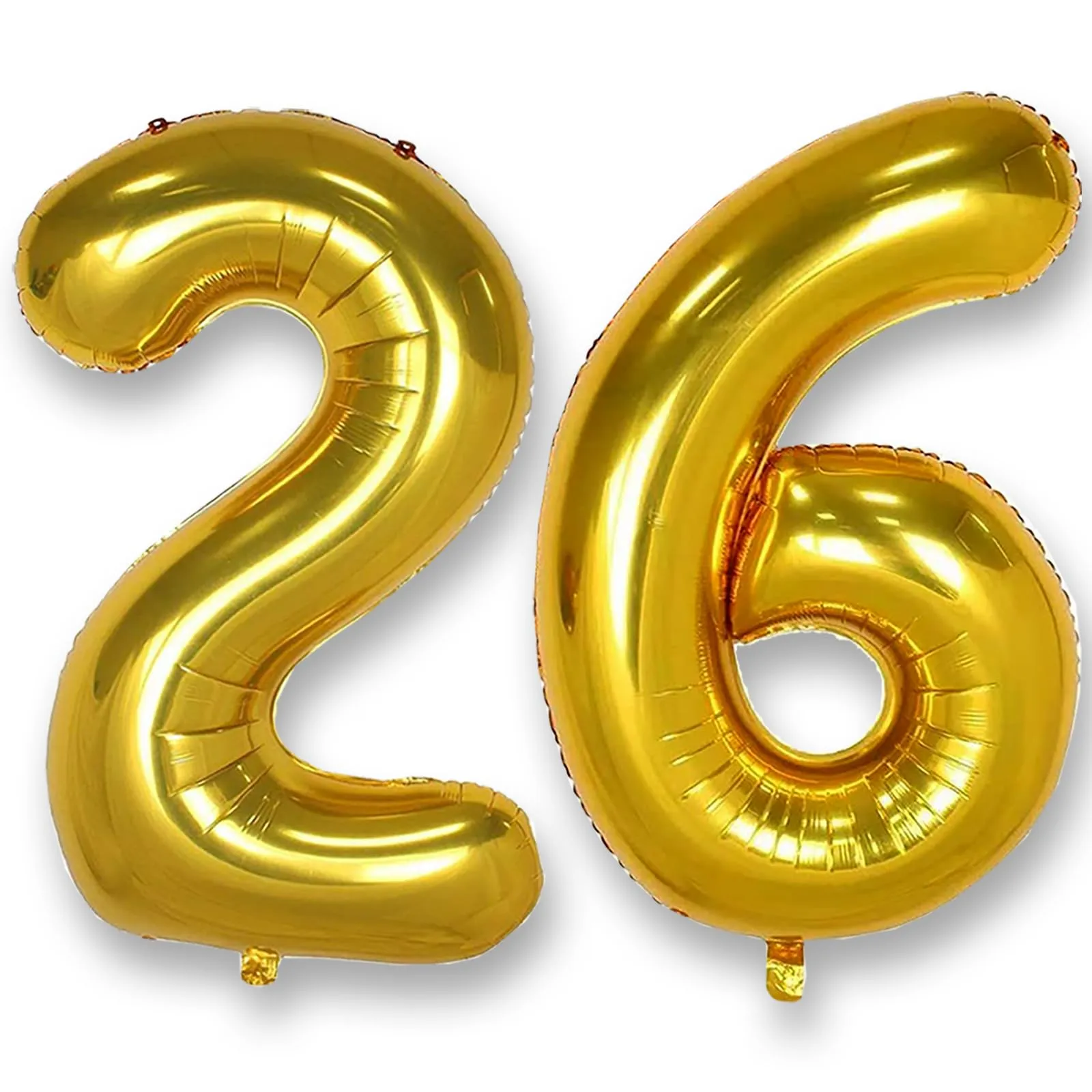 AULE Palloncino Numero 26 Oro: Grande 101 cm Palloncini 26 Anni Compleanno - immagine 1