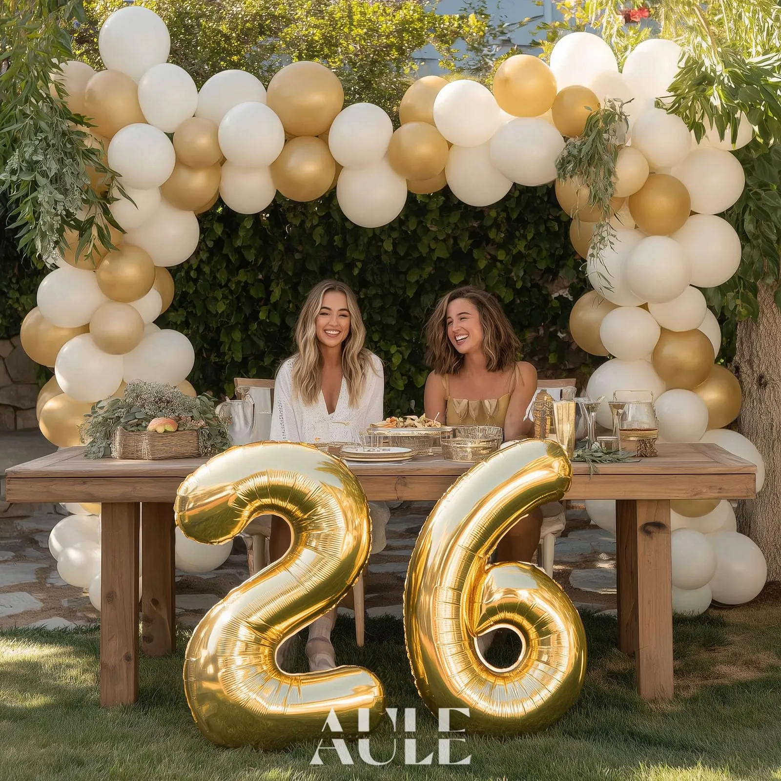 AULE Palloncino Numero 26 Oro: Grande 101 cm Palloncini 26 Anni Compleanno - immagine 4