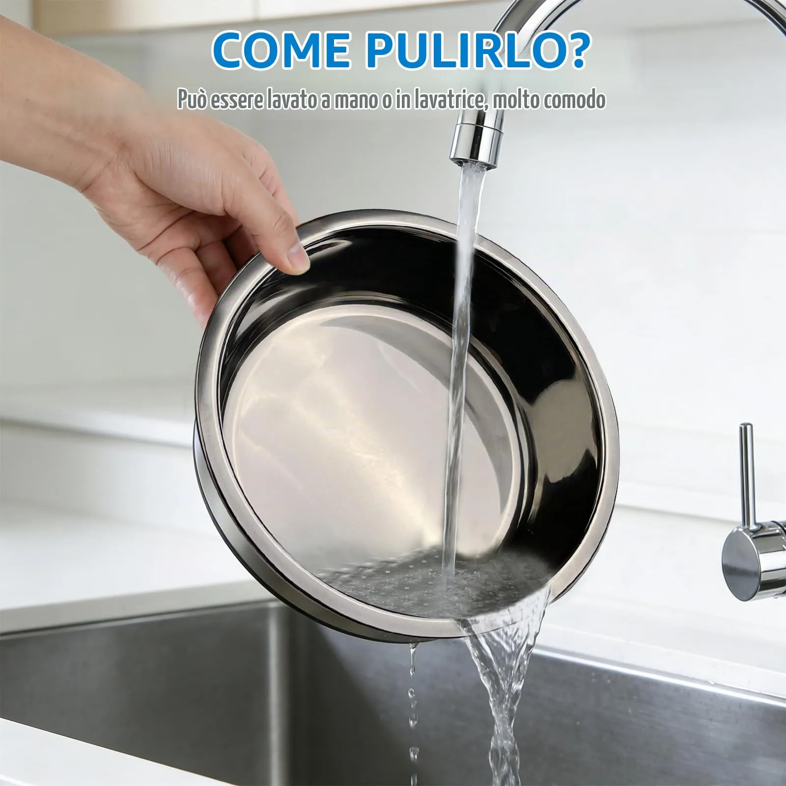 LUMITERRA 2 Pack Ciotole per Cani in Acciaio Inox, Lotole con Base in Gomma Antiscivolo, Facile da pulire, Ciotola per cani di piccola, media e grande tagliae, Può contenere acqua e cibo. - immagine 6
