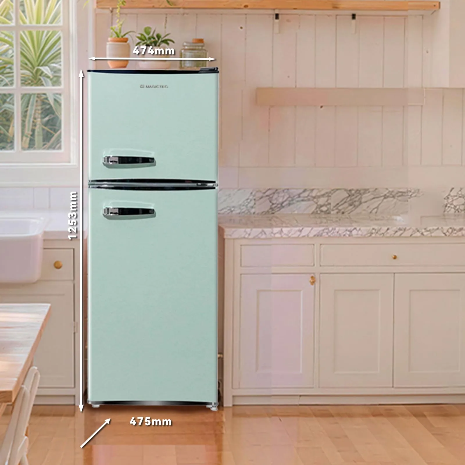 magictec Frigorifero Retro con Congelatore 120L | Low Frost | Stile Vintage - immagine 3