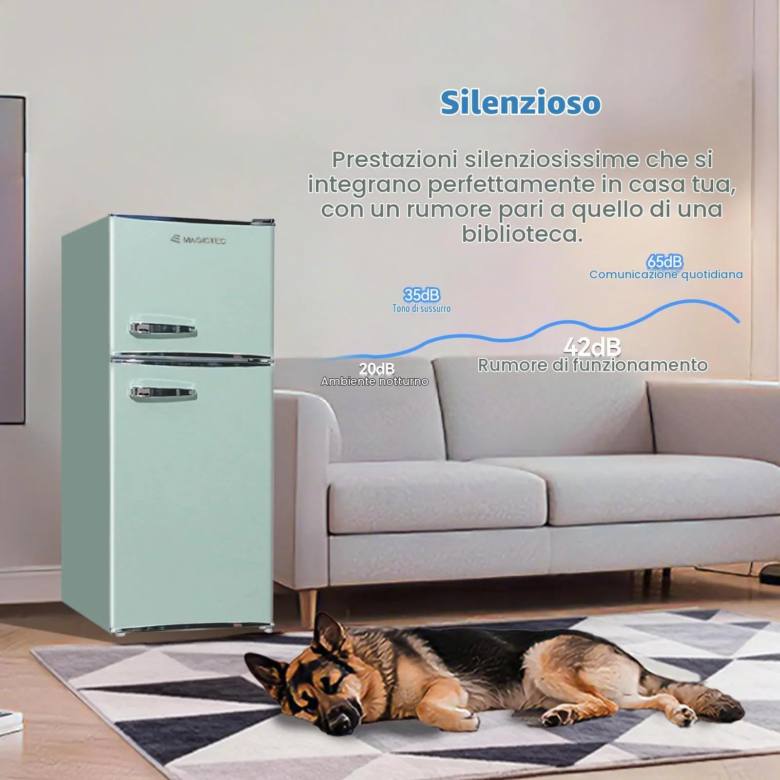 magictec Frigorifero Retro con Congelatore 120L | Low Frost | Stile Vintage - immagine 4