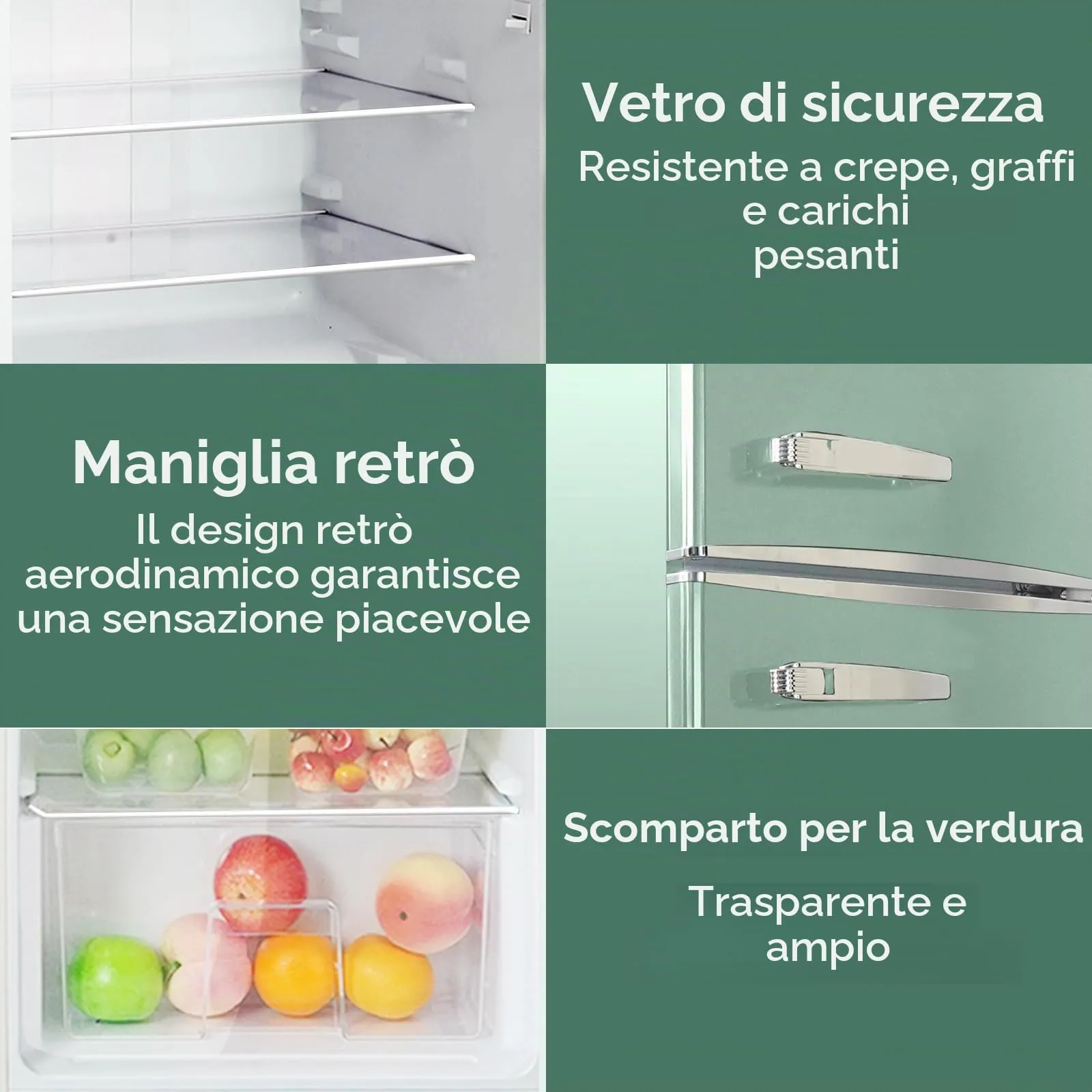 magictec Frigorifero Retro con Congelatore 120L | Low Frost | Stile Vintage - immagine 8