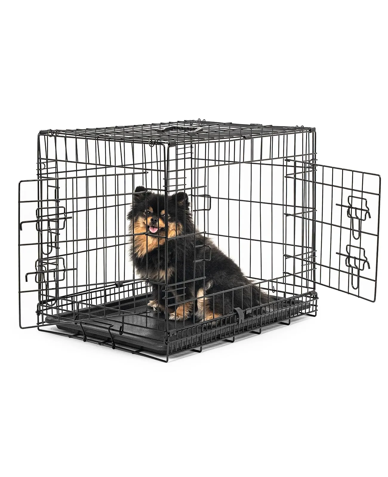 lionto Gabbia per Cani e Gatti, Pieghevole, 61 x 44 x 51 cm, Nero - immagine 1