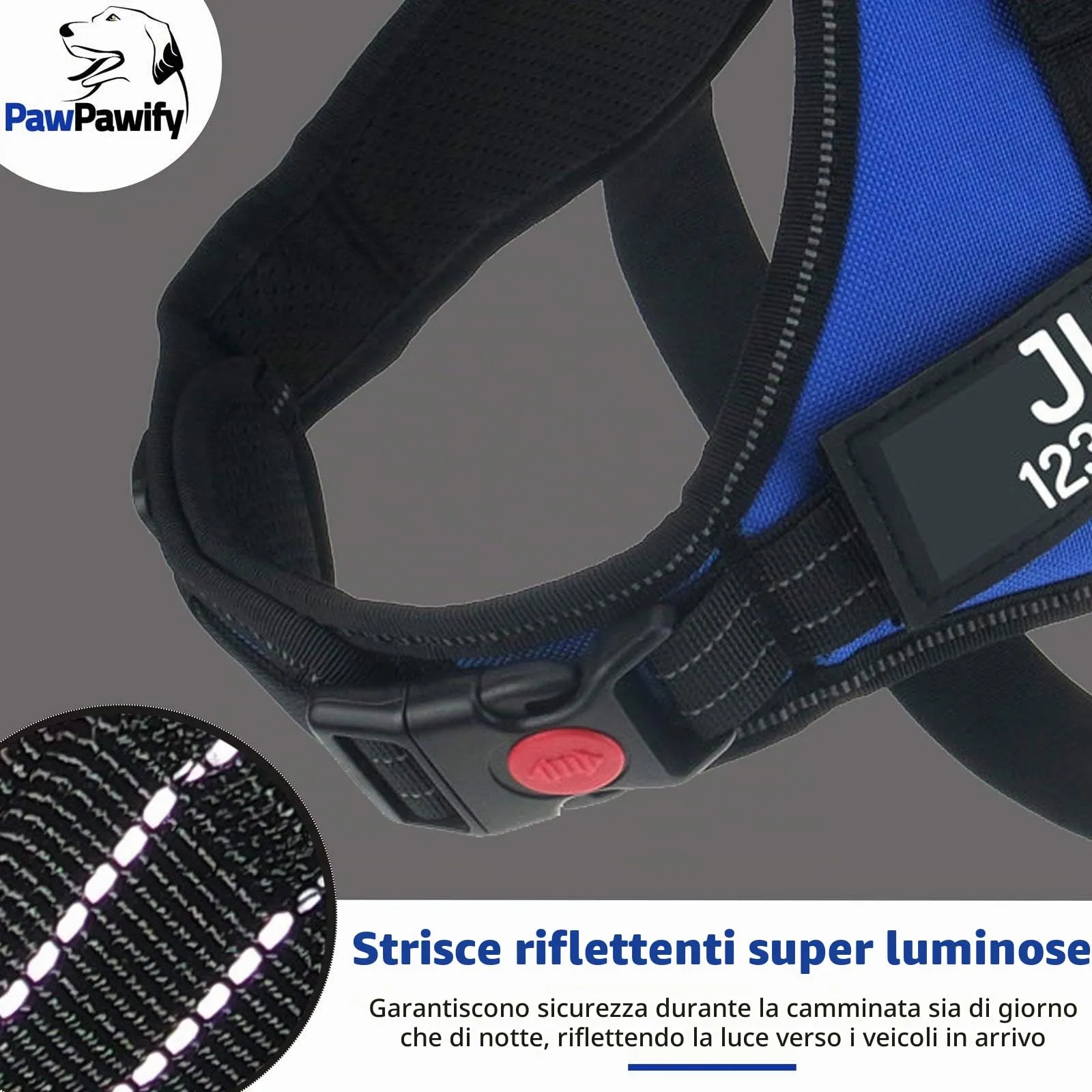PawPawify, pettorina per cani con nome personalizzato e numero di telefono per animali domestici resistente per prevenire tiraggi, tirare, soffocare, allenare e camminare - immagine 4