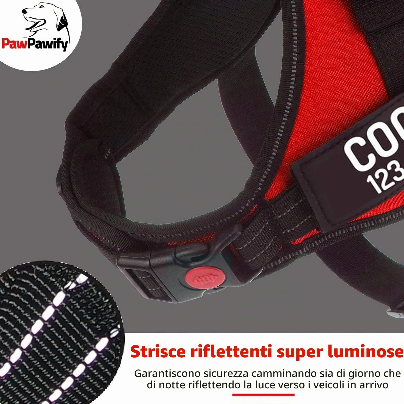 PawPawify, pettorina per cani con nome personalizzato e numero di telefono per animali domestici resistente per prevenire tiraggi, tirare, soffocare, allenare e camminare - immagine 4