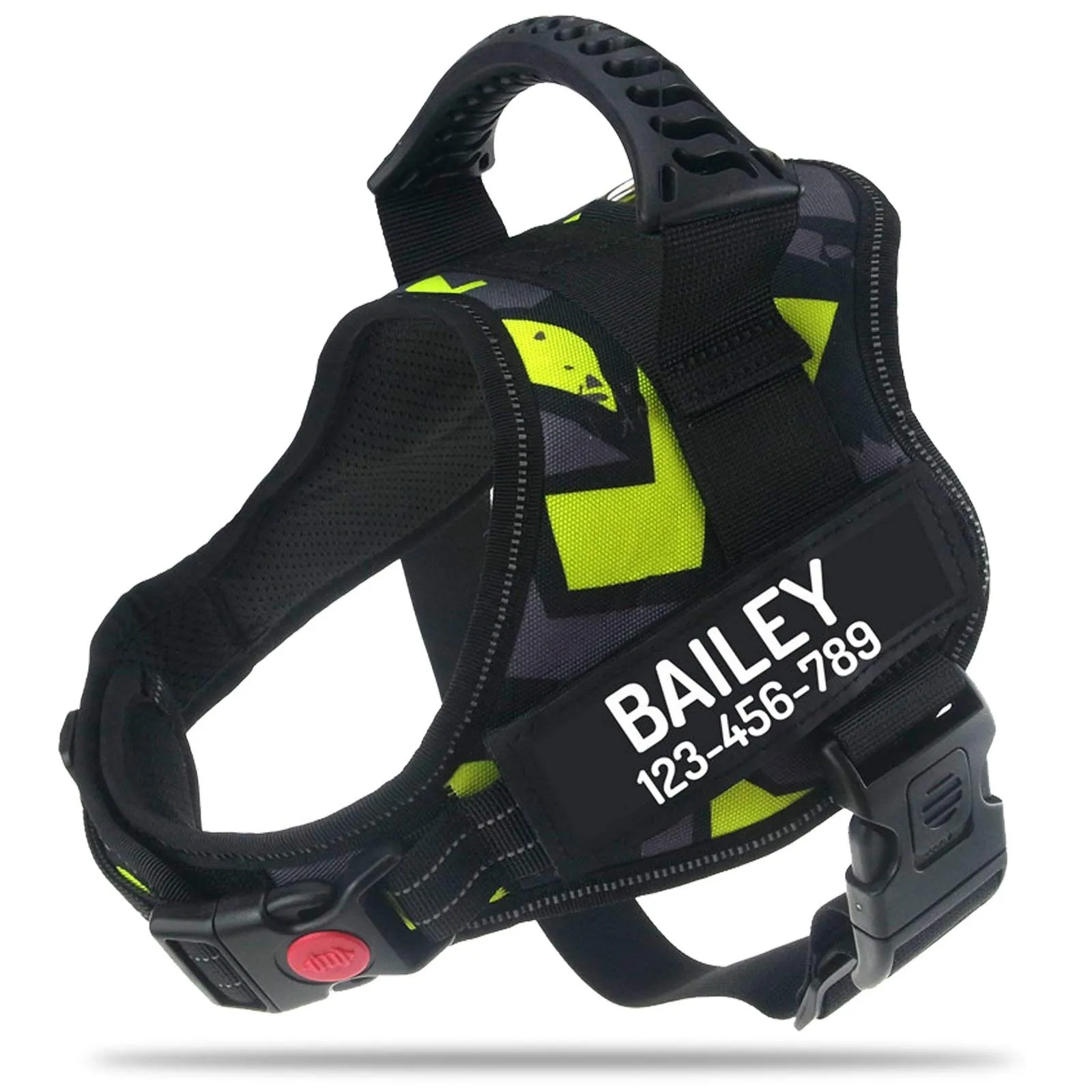 PawPawify, Pettorina antitiro per cani robusta, per evitare strattoni, tirate o soffocamento, per addestramento e passeggiate, personalizzabile con nome e numero di telefono, S, petto 51-63,5 cm - immagine 1