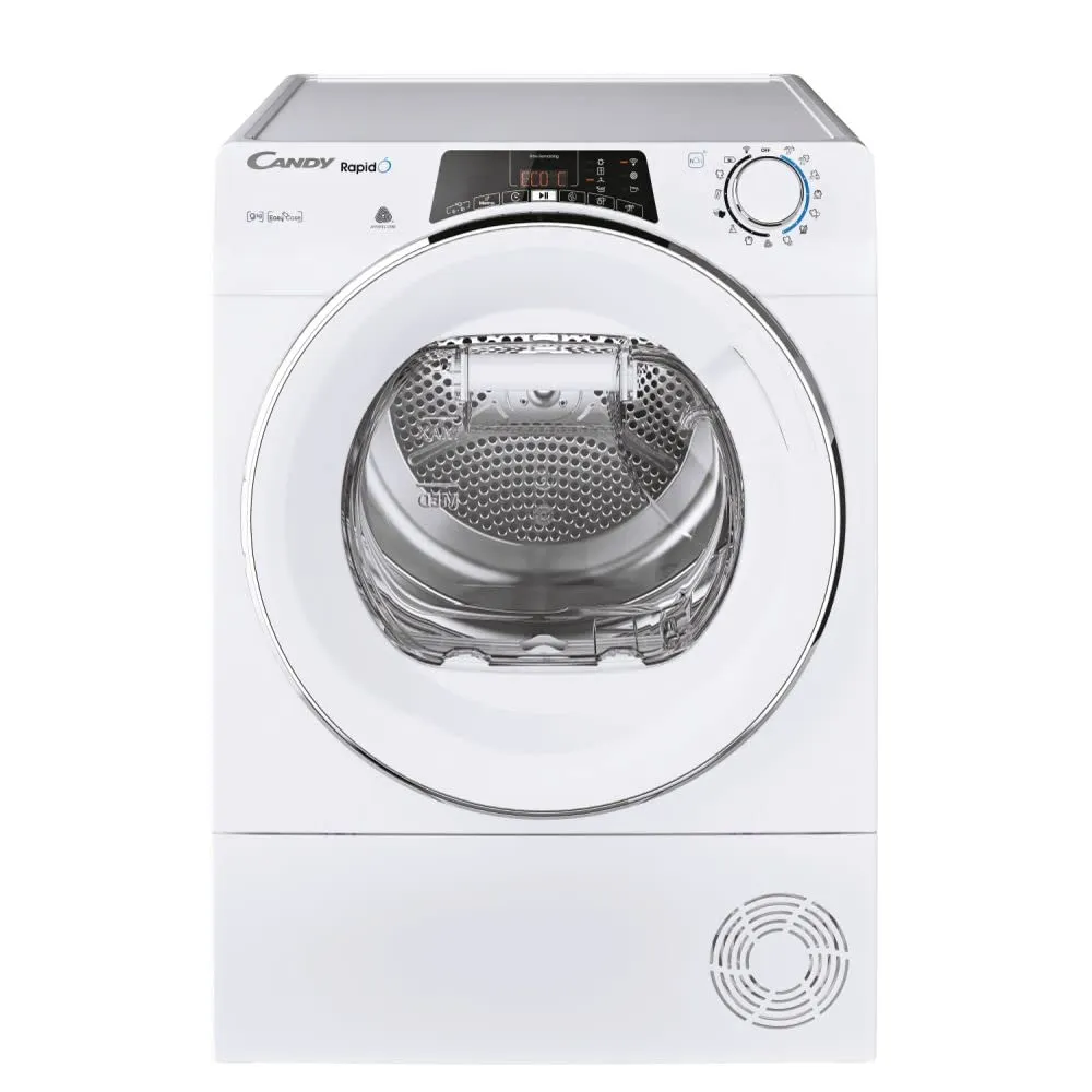 Candy RapidÓ Asciugatrice 9 Kg a Pompa di Calore, Libera Installazione, Classe E, Connessione Wi-Fi, Controllo da App, Avvio Programmabile, Programma Lana, 59 x 58 x 85 cm, Bianca - ROE H9A2TCEX-S - immagine 4