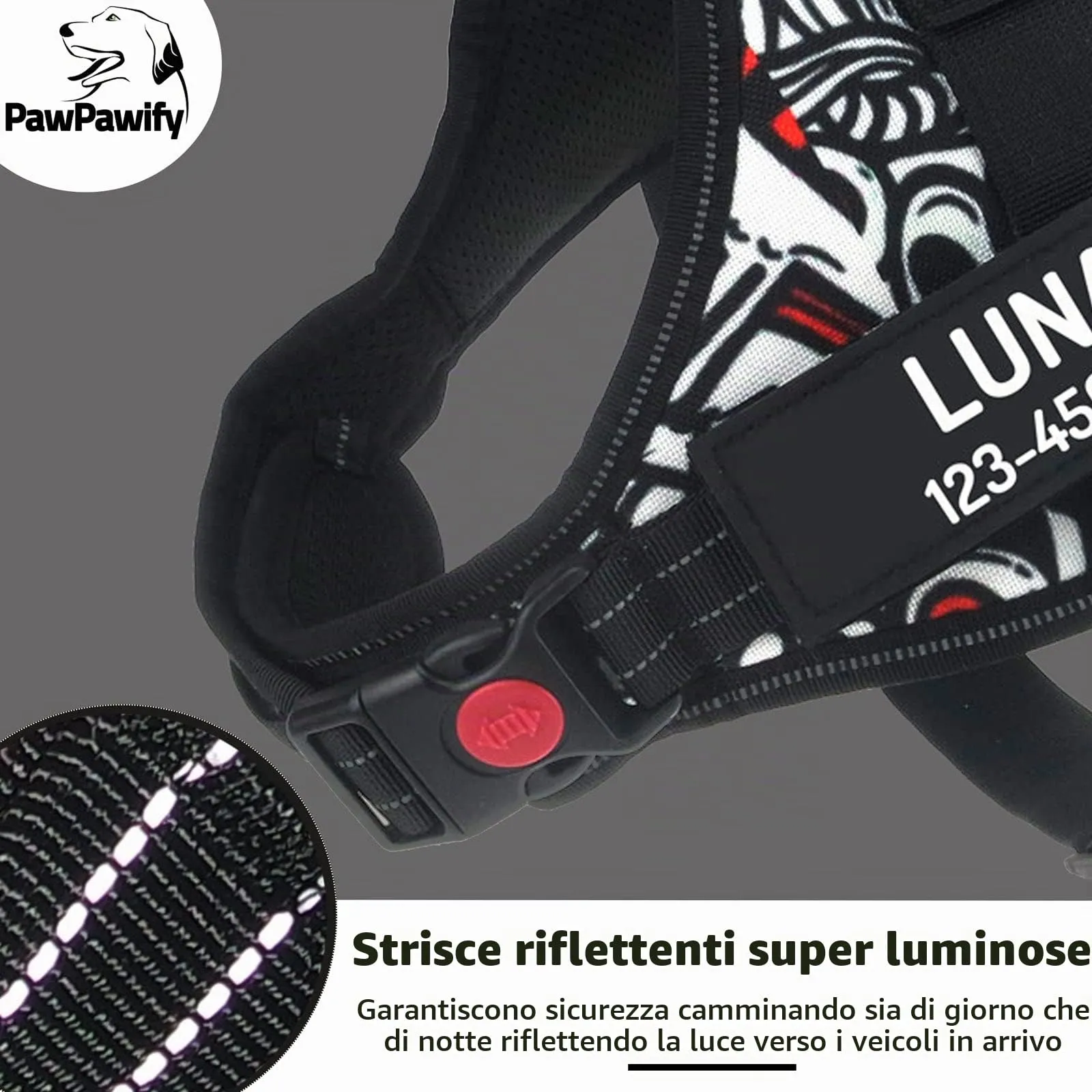 PawPawify - Pettorina per cani anti-strattonamento, personalizzabile, resistente, impedisce che l'animale tiri, strattoni o si soffochi, per allenamento e passeggiate - immagine 4