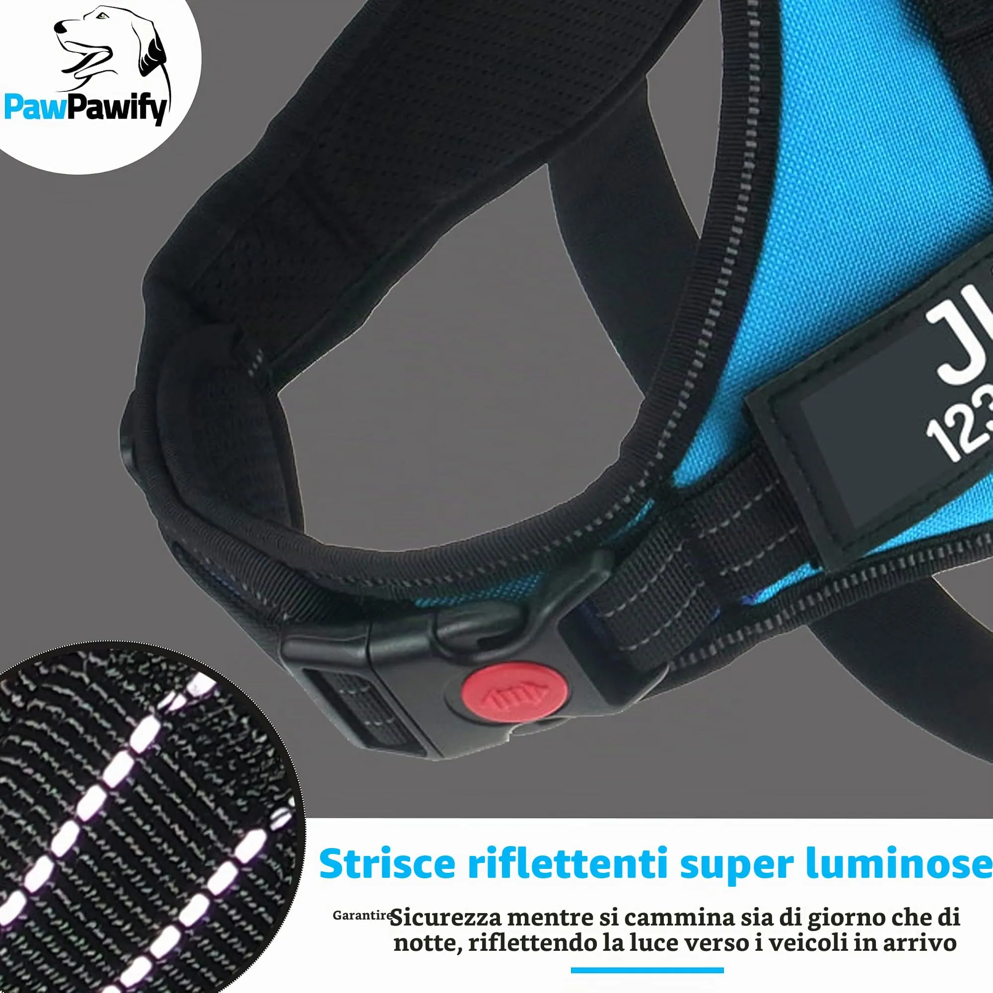 PawPawify Pettorina per cani personalizzata senza tirare con nome e numero di telefono personalizzati gilet per animali domestici resistente per evitare tirare tirare o soffocare allenarsi e camminare - immagine 4